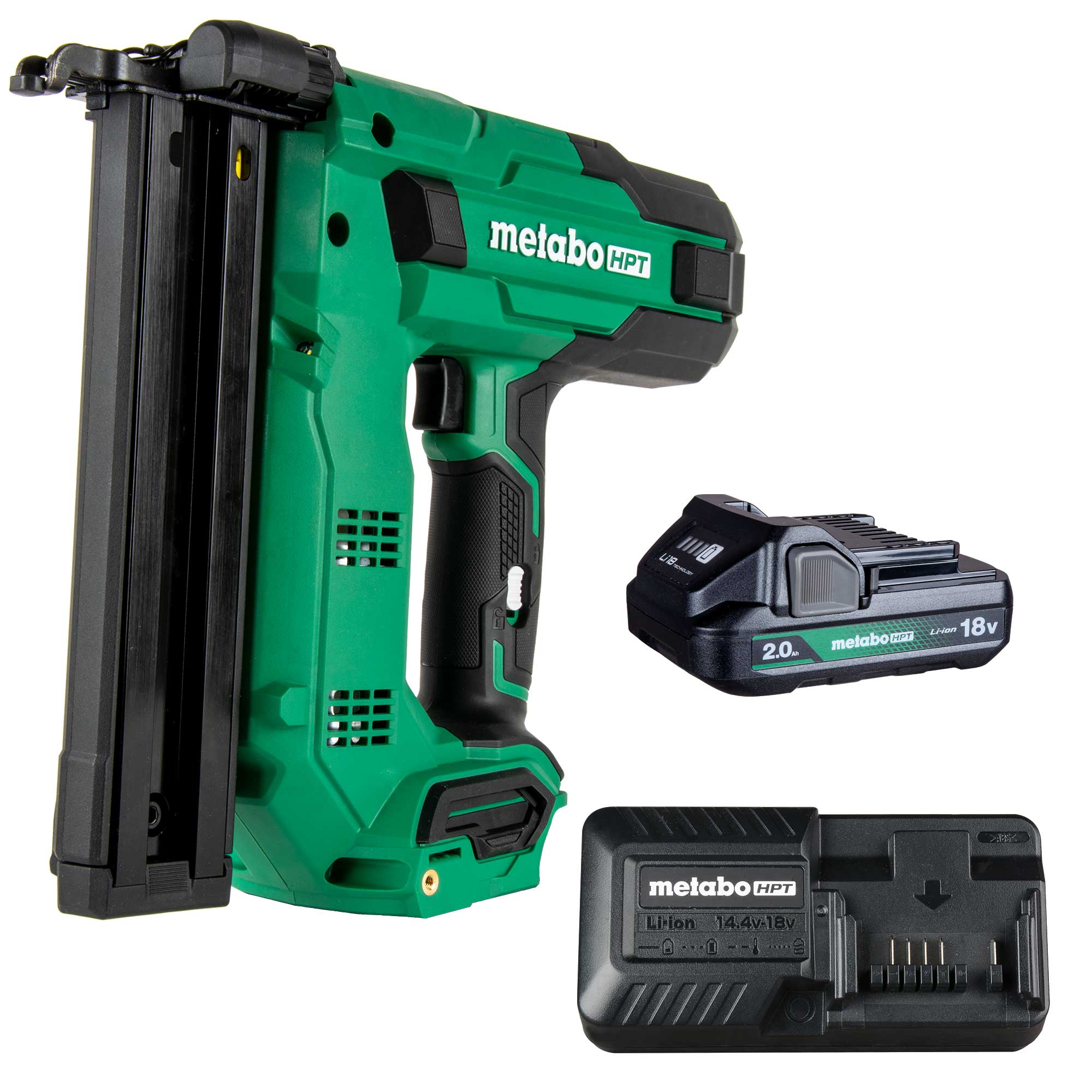 Metabo HPT 18V MultiVolt Cordless Narrow Crown Stapler Kit, 18 Gauge 1-1/2" Stapler with Power Tool 2.0Ah Lithium Ion Battery, Drives 1/2" to 1-1/2" Staples, 5-Year Warranty, N1804DB - Image 1