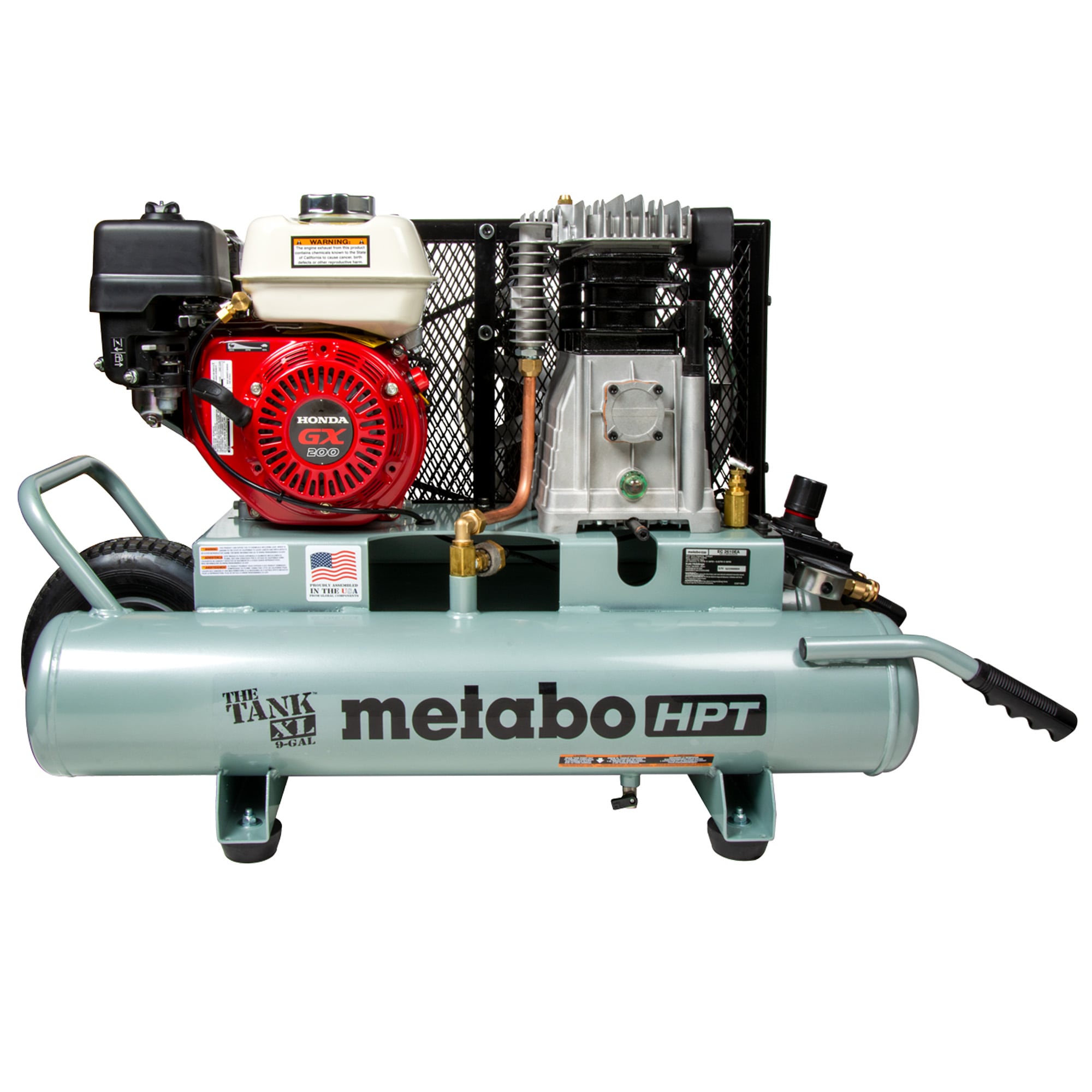 Metabo HPT 9-Gallon Portable Gas 145 PSI Wheelbarrow Air Compressor - Image 1