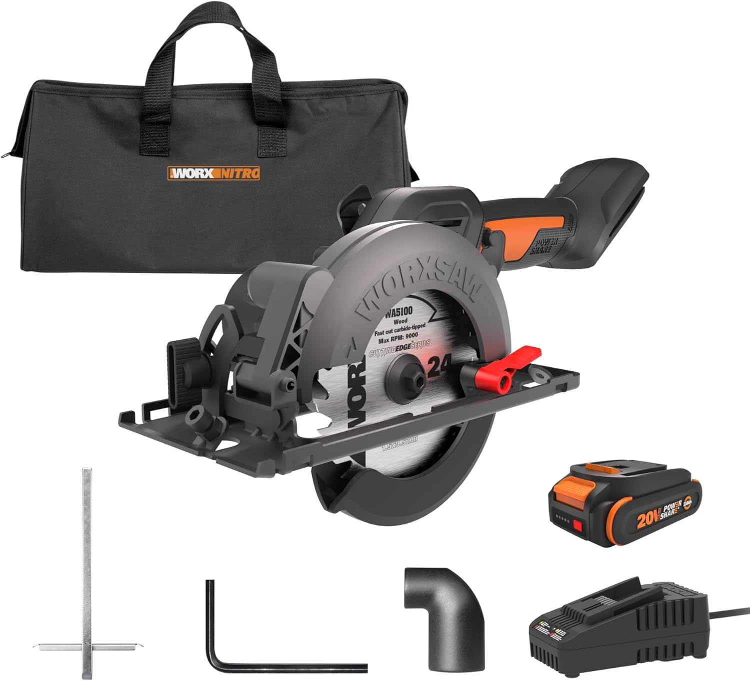 Worx 4.5 in Cordless Compact Circular Saw (Bare Tool) - Image 1