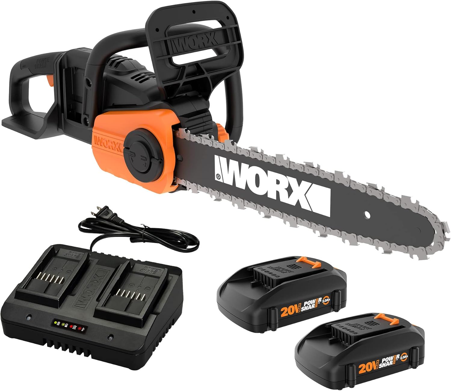 Worx 40V 14" Cordless Chainsaw Power Share with Auto-Tension - WG384 (Batteries & Charger Included) - Image 1