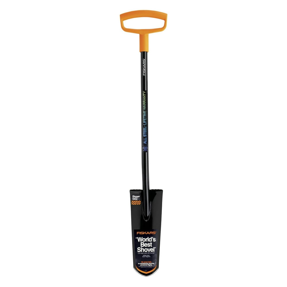 Fiskars D-Handle Garden Spade Shovel, Steel Head Garden Shovel - Image 1