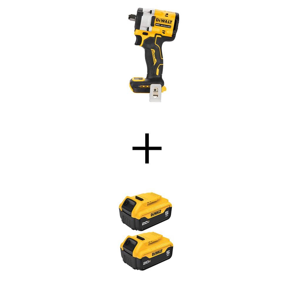 ATOMIC 20V MAX Lithium-Ion Cordless Brushless 1/2 in. Variable Speed Impact Wrench with (2) 20V Premium 5Ah Batteries - Image 1