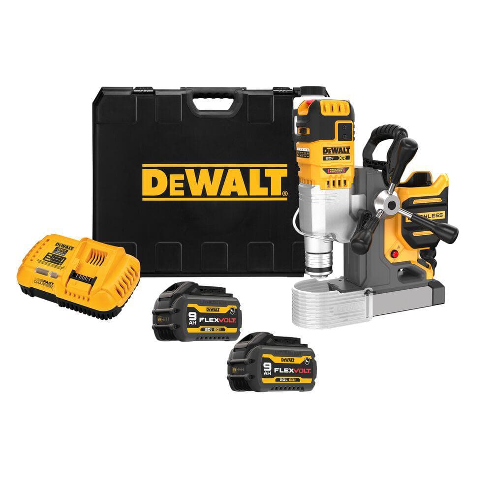 20V MAX XR Lithium-Ion Brushless Cordless 5/8 in. Magnetic Drill Press with (2) Flexvolt 9Ah Batteries, Charger and Case - Image 1