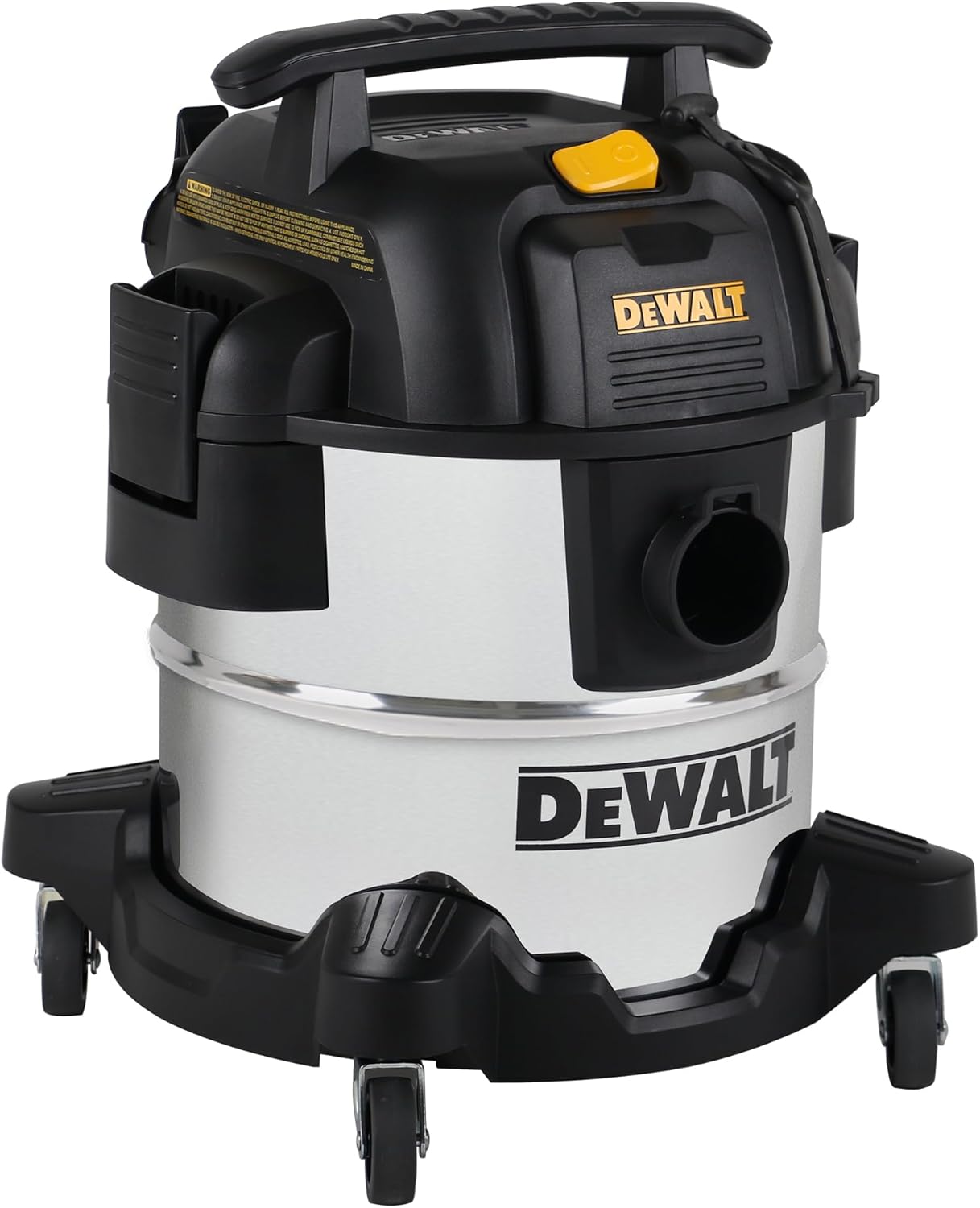 DEWALT DXV05S 5 Gallon Stainless Steel Wet/Dry Vac, 4 Peak HP Shop Vacuums with Attachments, Powerful Suction, 1-7/8" Hose, DXV05S, Silver - Image 1