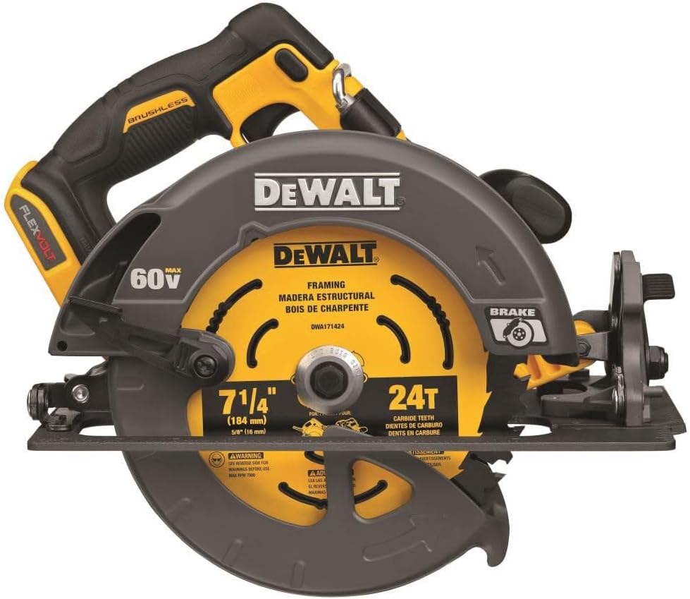 DEWALT FLEXVOLT 60V MAX* Circular Saw with Brake, 7-1/4-Inch, Tool Only (DCS578B) - Image 1