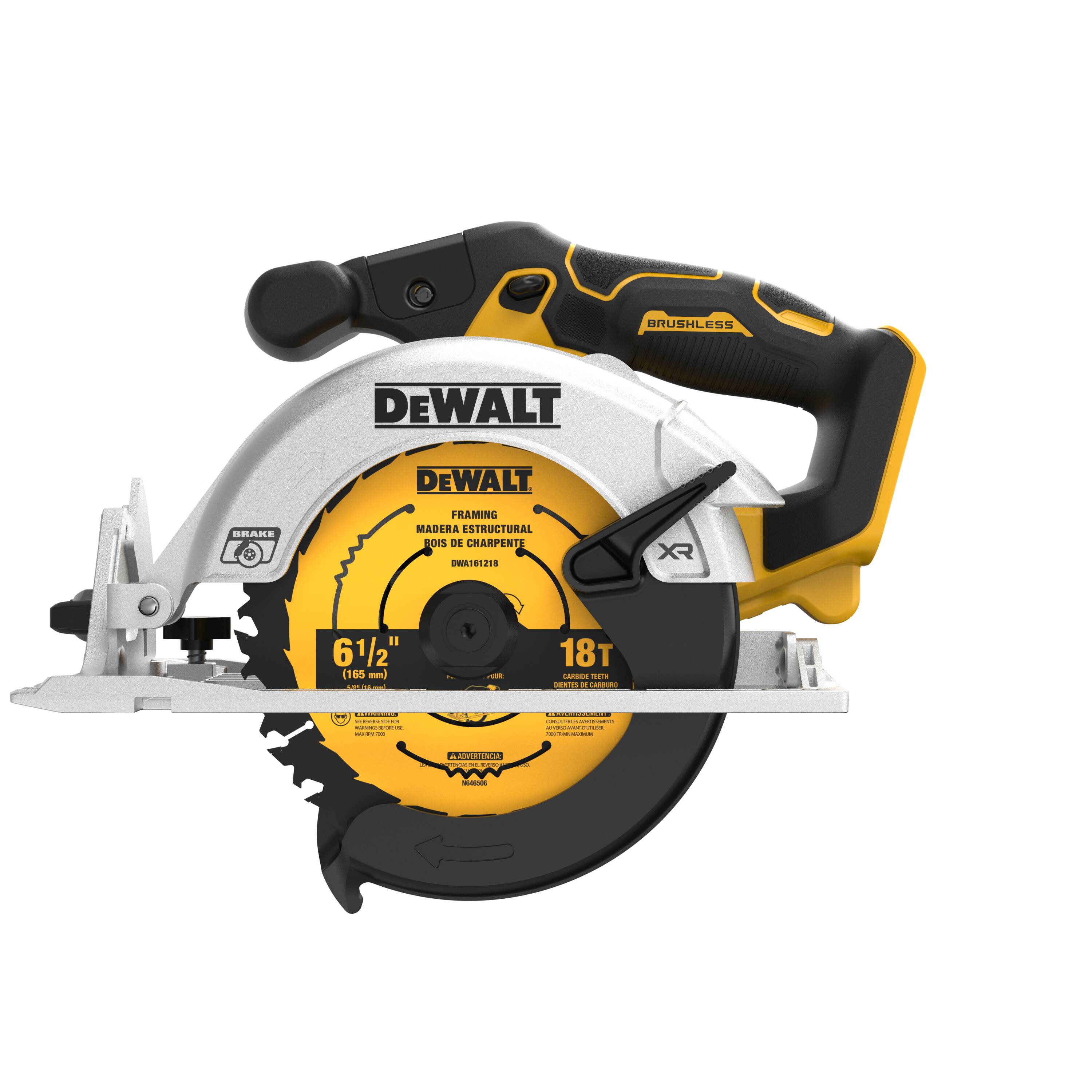 Dewalt DCS565BR 20V MAX Brushless Lithium-Ion 6-1/2 in. Cordless Circular Saw (Tool Only) (Renewed) - Image 1