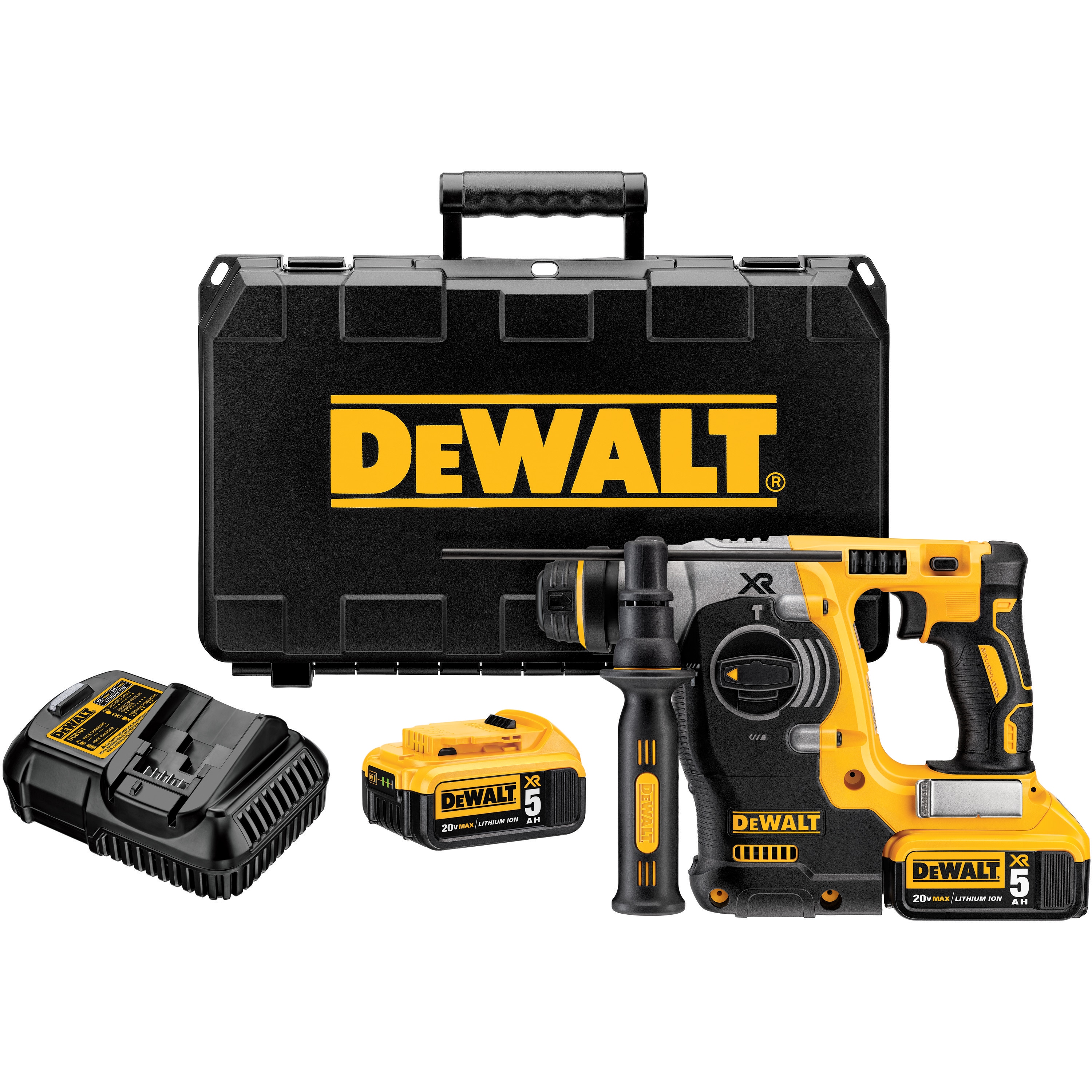 DEWALT DCH273P2 20V Max Brushless SDS Rotary Hammer with 5 Ah Batteries - Image 1