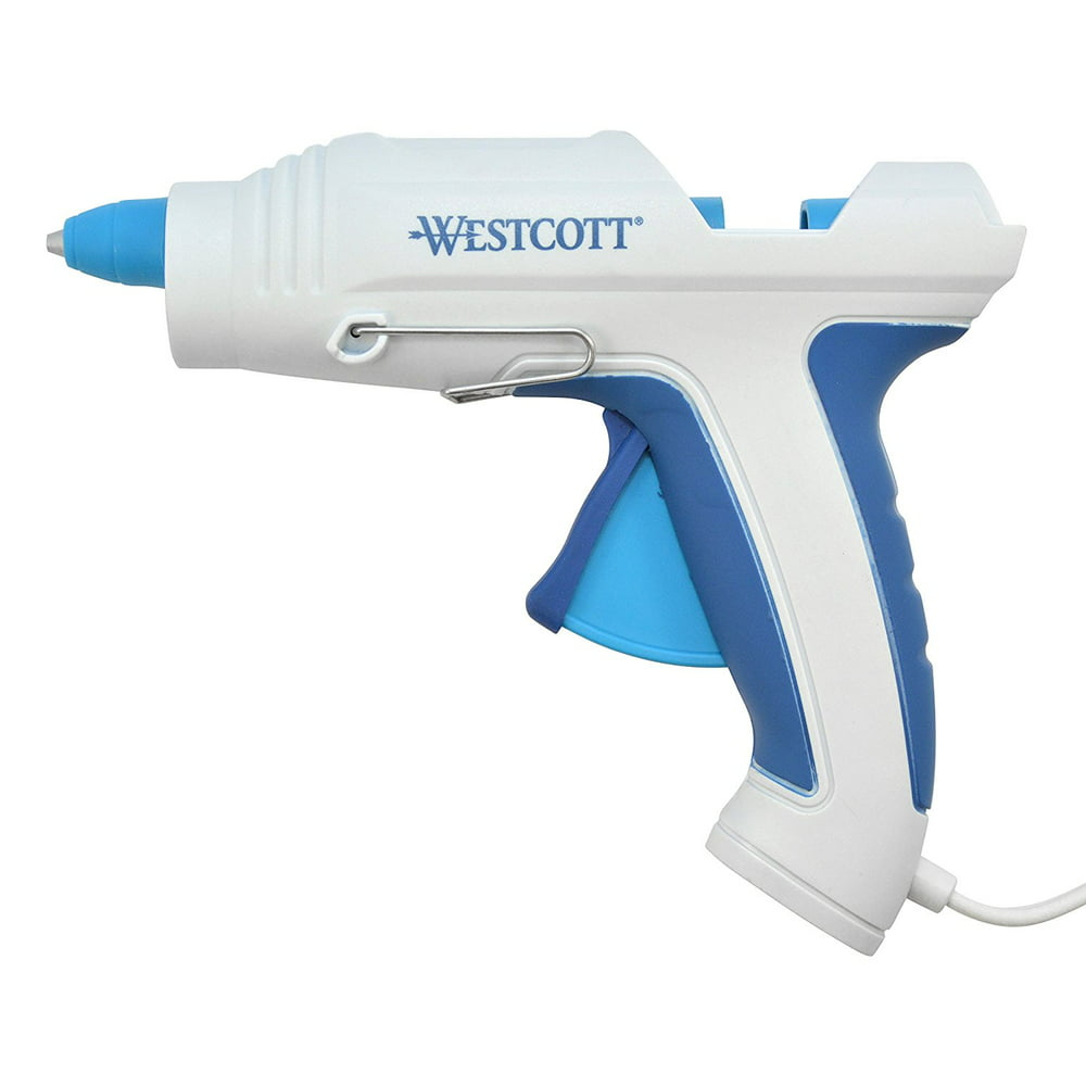 Westcott Projectmate Premium Mid-Sized Hot Glue Gun, 60 Watt, for Craft, White/Blue, 1-Count - Image 1
