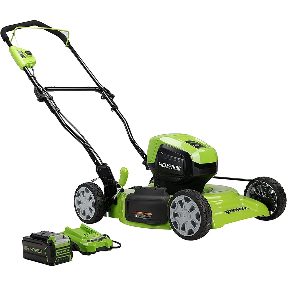 Greenworks 40V 19-inch Brushless Walk-Behind Lawn Mower W/ 4.0 Ah Battery and Charger, 2524902AZ - Image 1