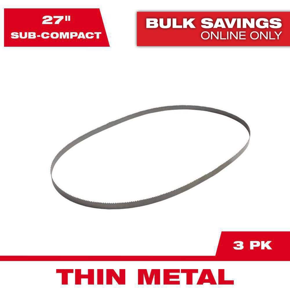 27 in 18 TPI Sub Compact Steel Band Saw Blade (3-Pack) For M12 Bandsaw - Image 1
