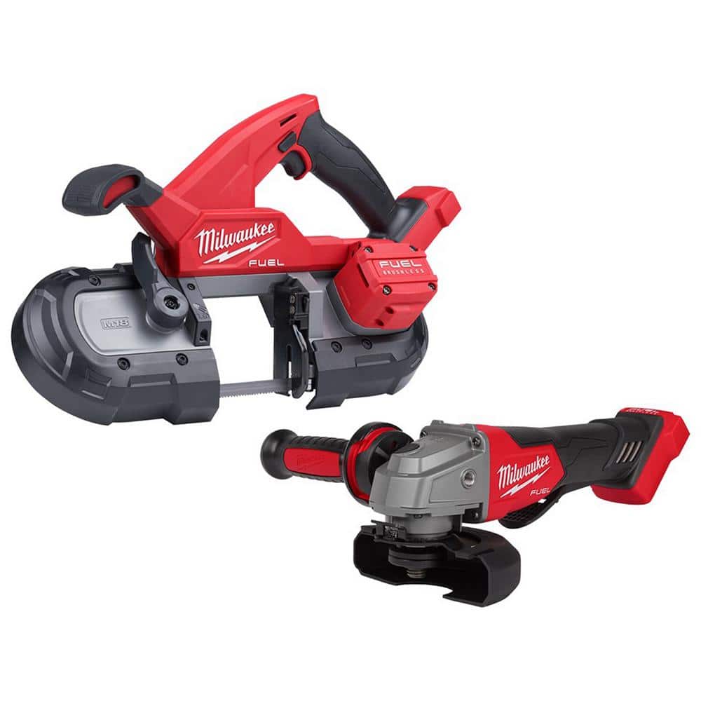 M18 FUEL 18V Lithium-Ion Brushless Cordless Compact Bandsaw and 4-1/2 in./5 in. Grinder (2-Tool) - Image 1