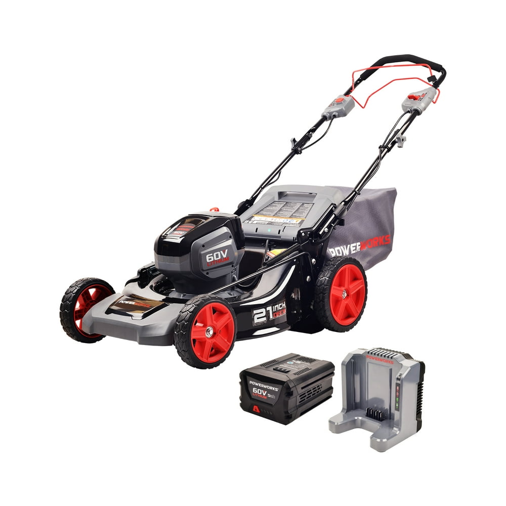 Discontinued - Powerworks 60V 21-inch SP Mower, 5.0Ah Battery and Charger Included, 2503313 - Image 1