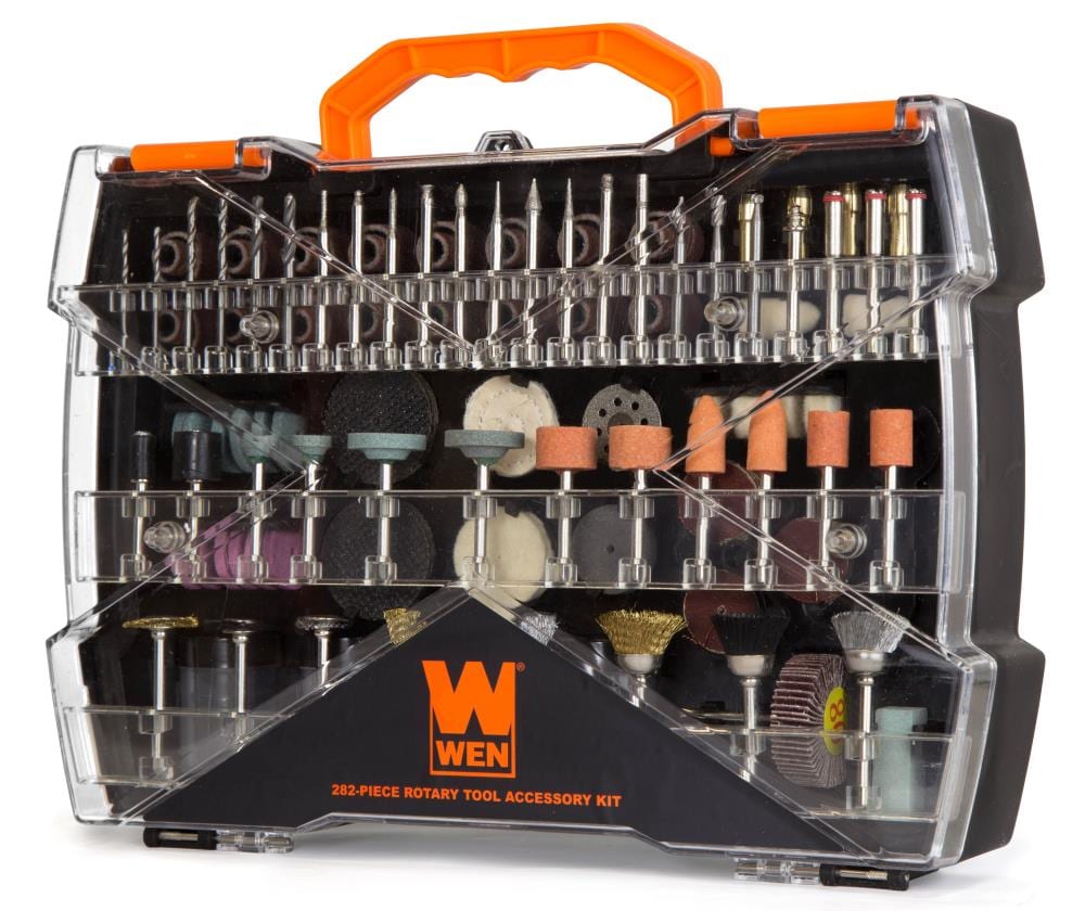 WEN 23072 Variable Speed Lithium-Ion Cordless Rotary Tool Kit with 24-Piece Accessory Set, Charger, and Carrying Case & 230282A 282-Piece Rotary Tool Accessory Kit with Carrying Case - Image 1
