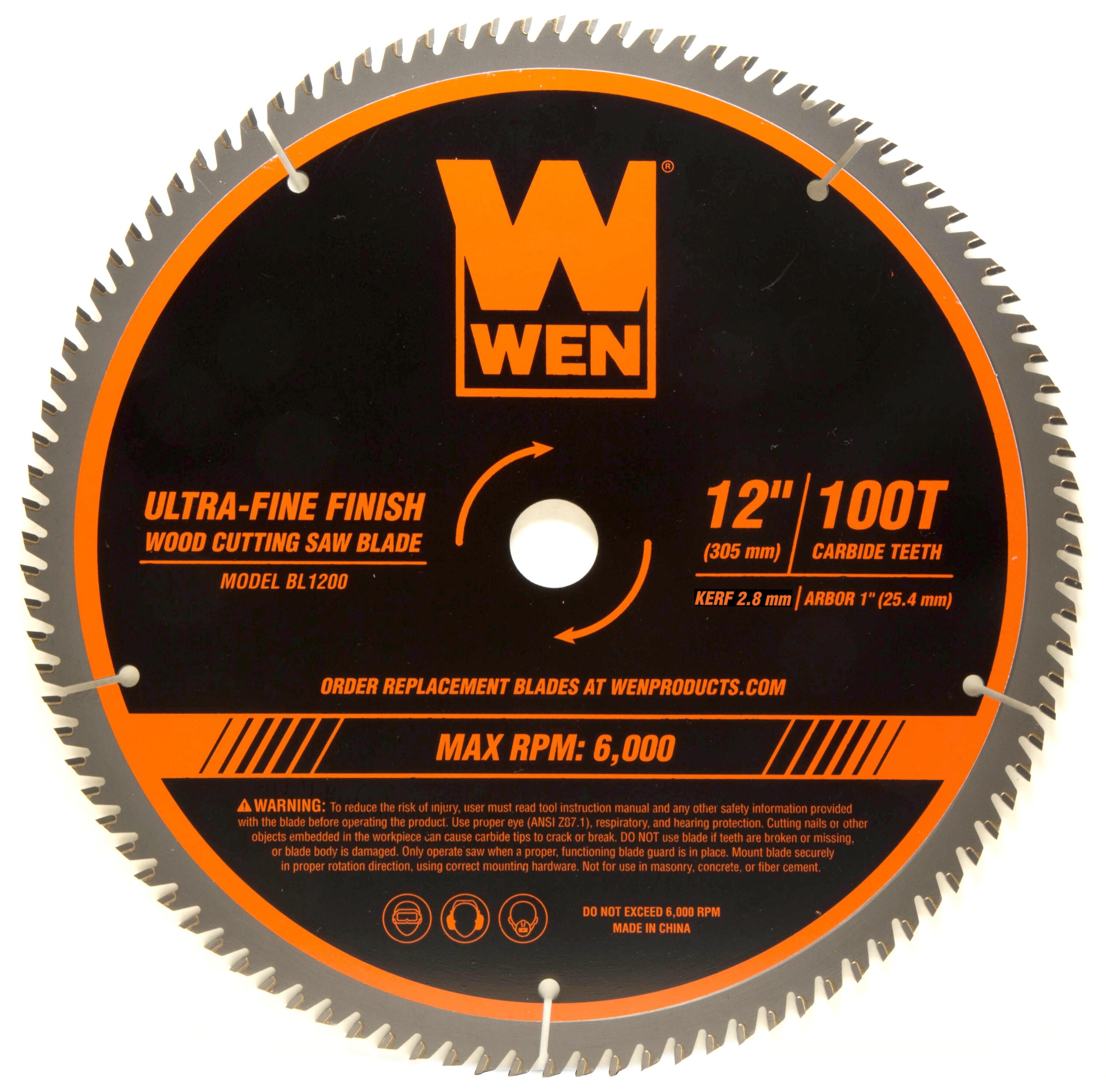 12 in. 100-Tooth Carbide-Tipped Ultra-Fine Finish Professional Woodworking Saw Blade for Miter Saws and Table Saws - Image 1