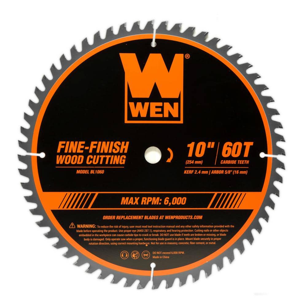 10 in. 60-Tooth Fine-Finish Professional Woodworking Saw Blade for Miter Saws and Table Saws - Image 1