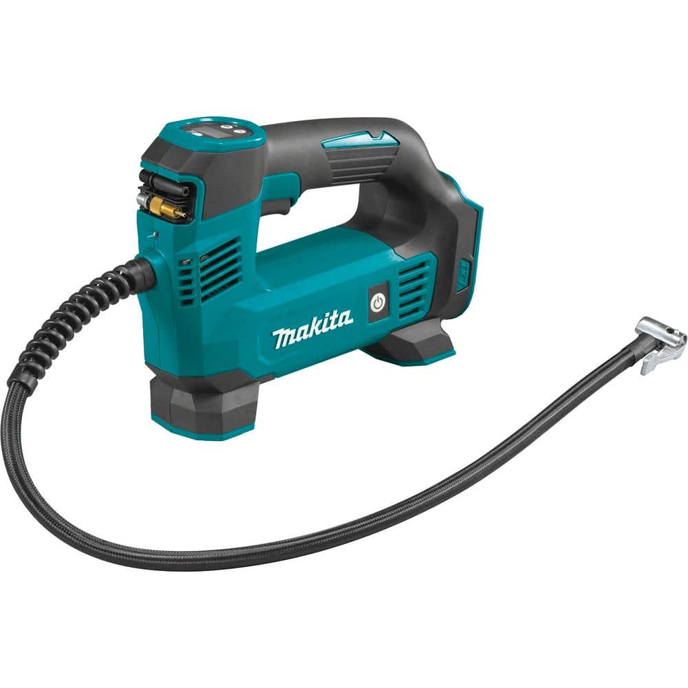 Makita DMP180ZX 18V LXT® Lithium-Ion Cordless Inflator, Battery Powered, Tool Only(battery and charger not included);Presta valve adapter;Sports ball needle;Tapered adapter, Teal - Image 1