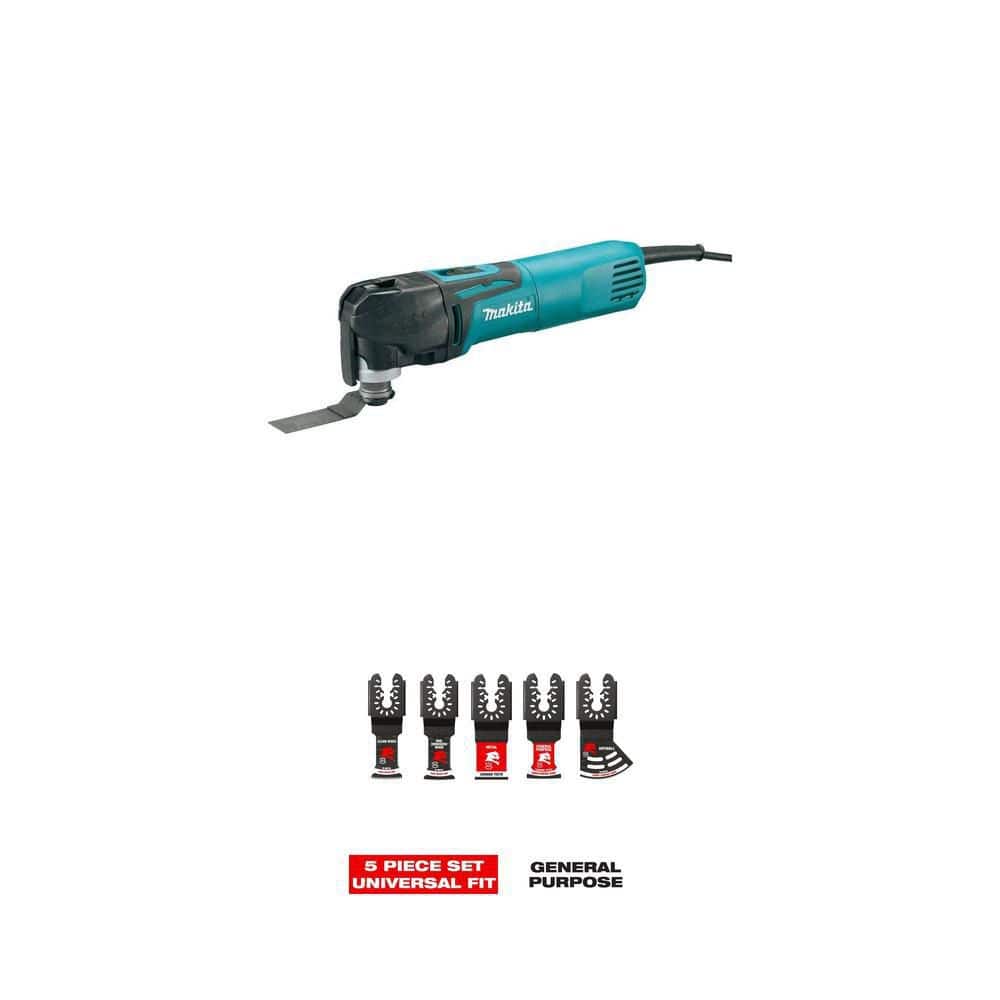 3 Amp Corded Variable Speed Oscillating Multi-Tool Kit with Blade, Sandpaper, Hard Case and 5-pc Blade Set - Image 1