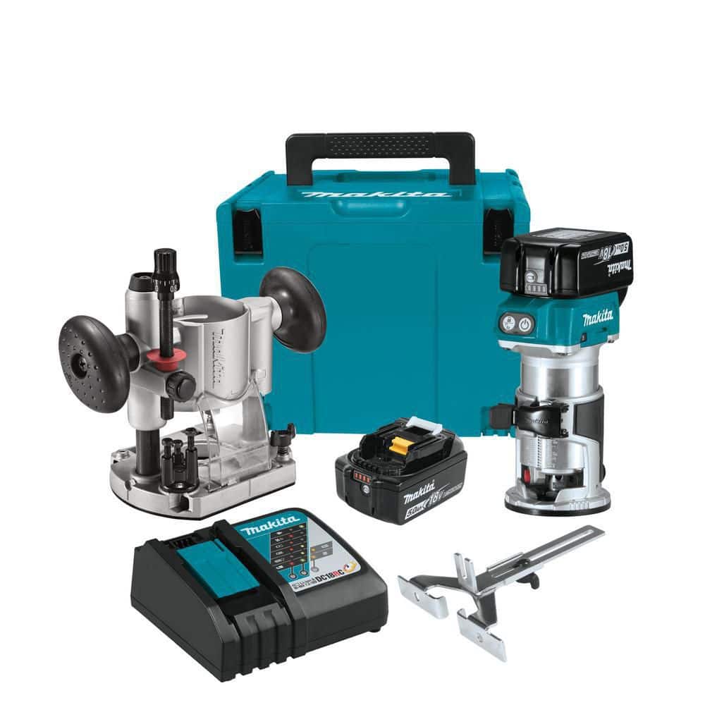 5.0 Ah 18V LXT Lithium-Ion Brushless Cordless Compact Router Kit with Cordless Jig Saw - Image 1