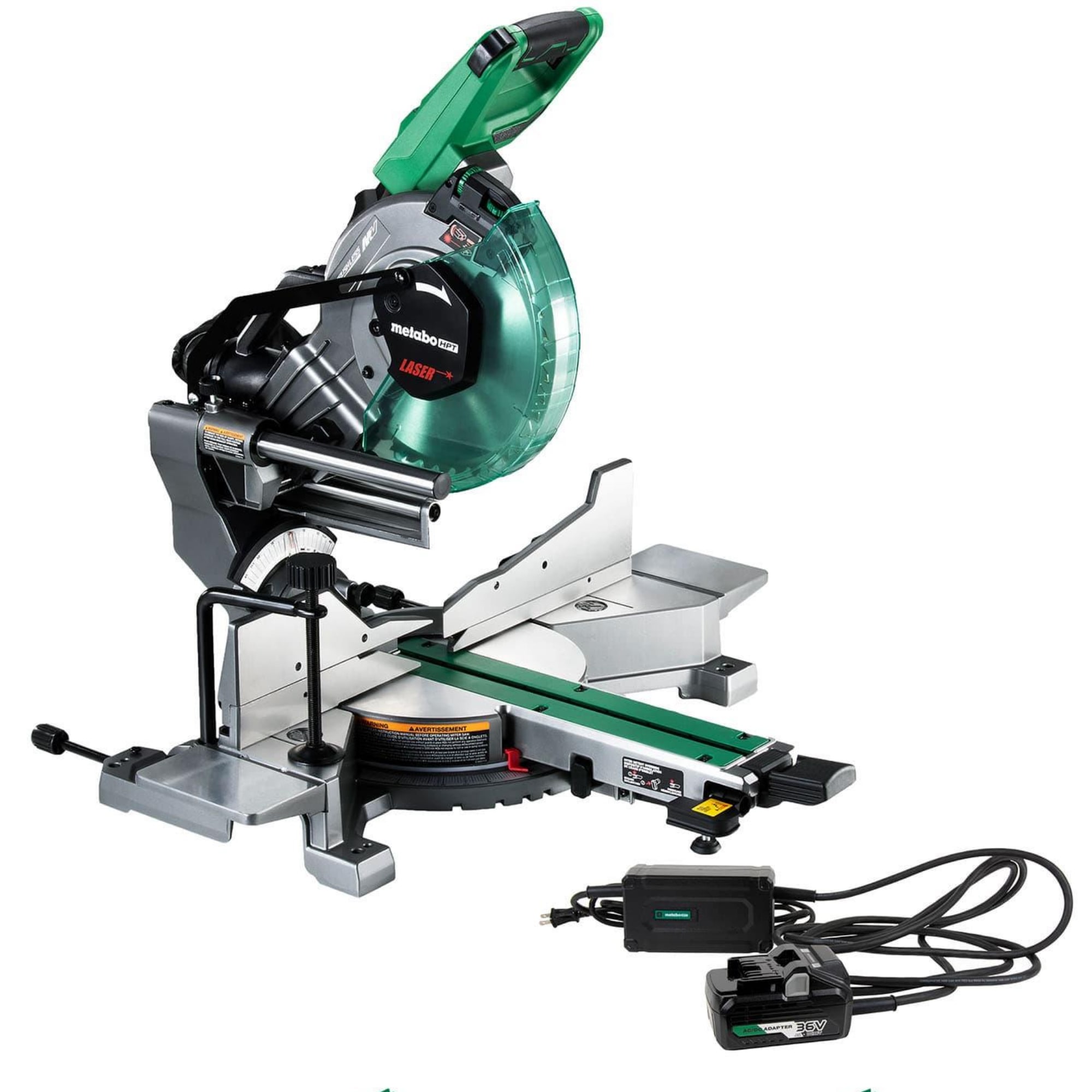 Metabo HPT MultiVolt 10-in 36-volt Dual Bevel Sliding Compound Hybrid Miter Saw with Laser Guide - Image 1
