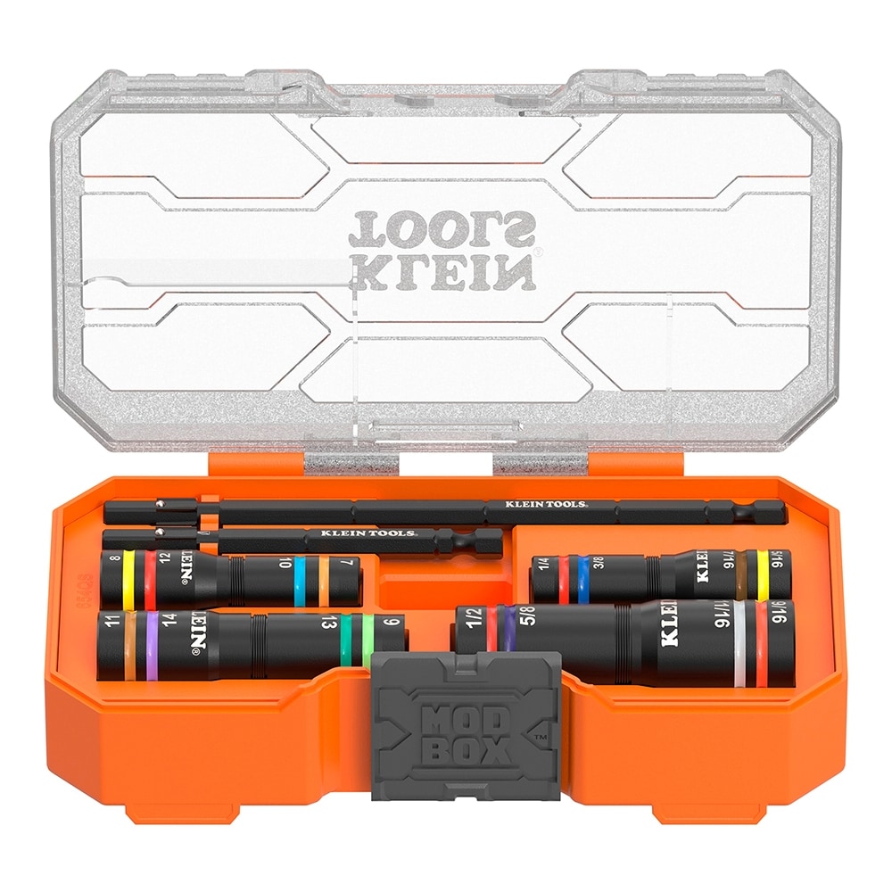Klein Tools KNECT Quad-16 Heavy-Duty Impact Flip Sockets, SAE and Metric, 6-Piece - Image 1