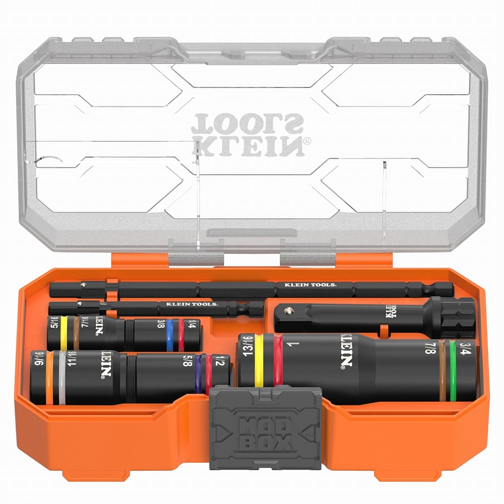 Klein Tools KNECT Quad-12 Deep-Well Heavy-Duty Impact Flip Sockets, SAE, 6-Piece - Image 1