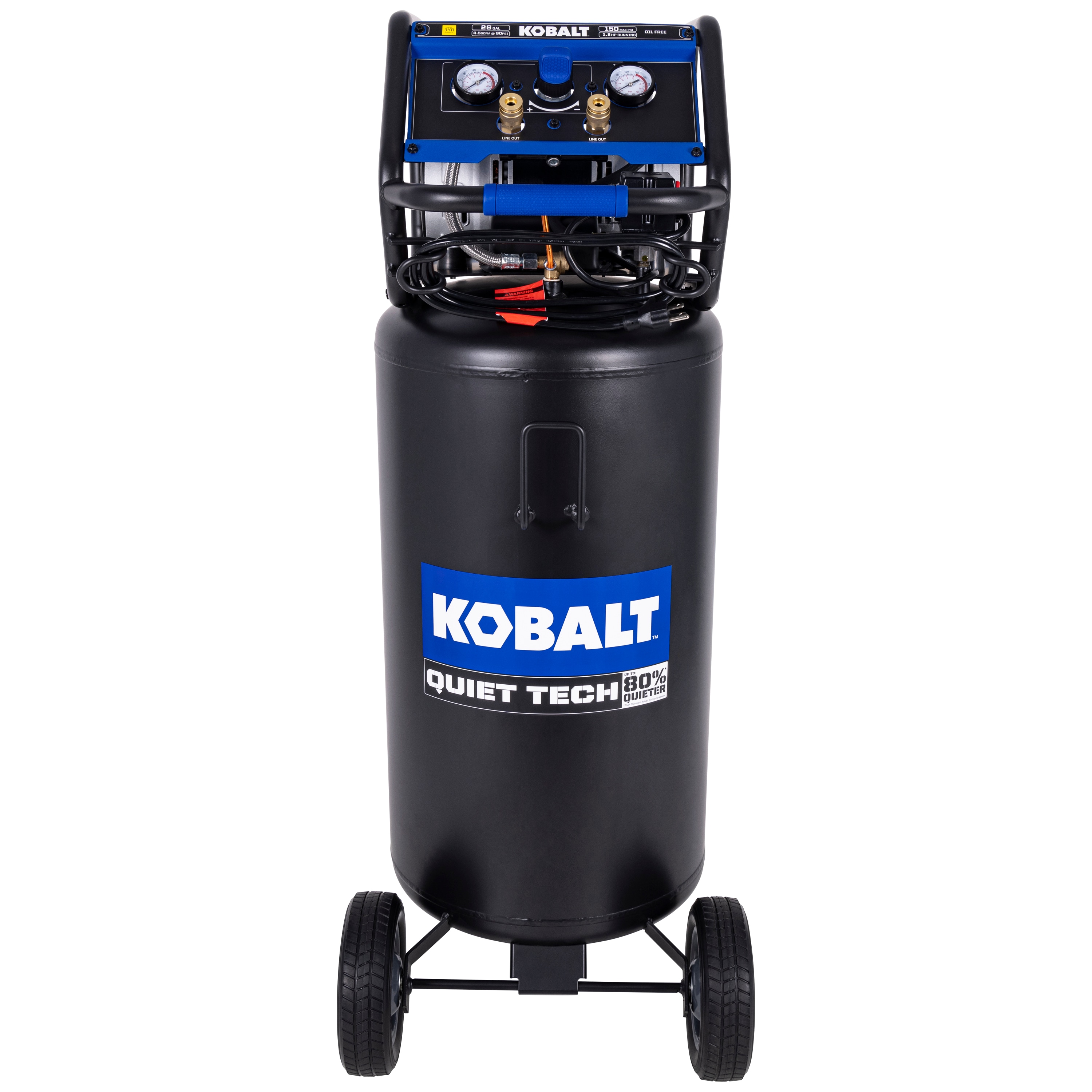 Kobalt QUIET TECH 26-Gallon Portable Electric 150 PSI Vertical Air Compressor - Image 1