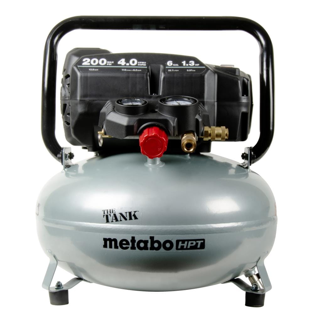 Metabo HPT Air Compressor, THE TANK, Portable Pancake Air Compressor 200 PSI, 6 Gallon Tank, Versatile for Use with Framing, Siding, Finish, Brad or Roofing Nailers, EC914S - Image 1