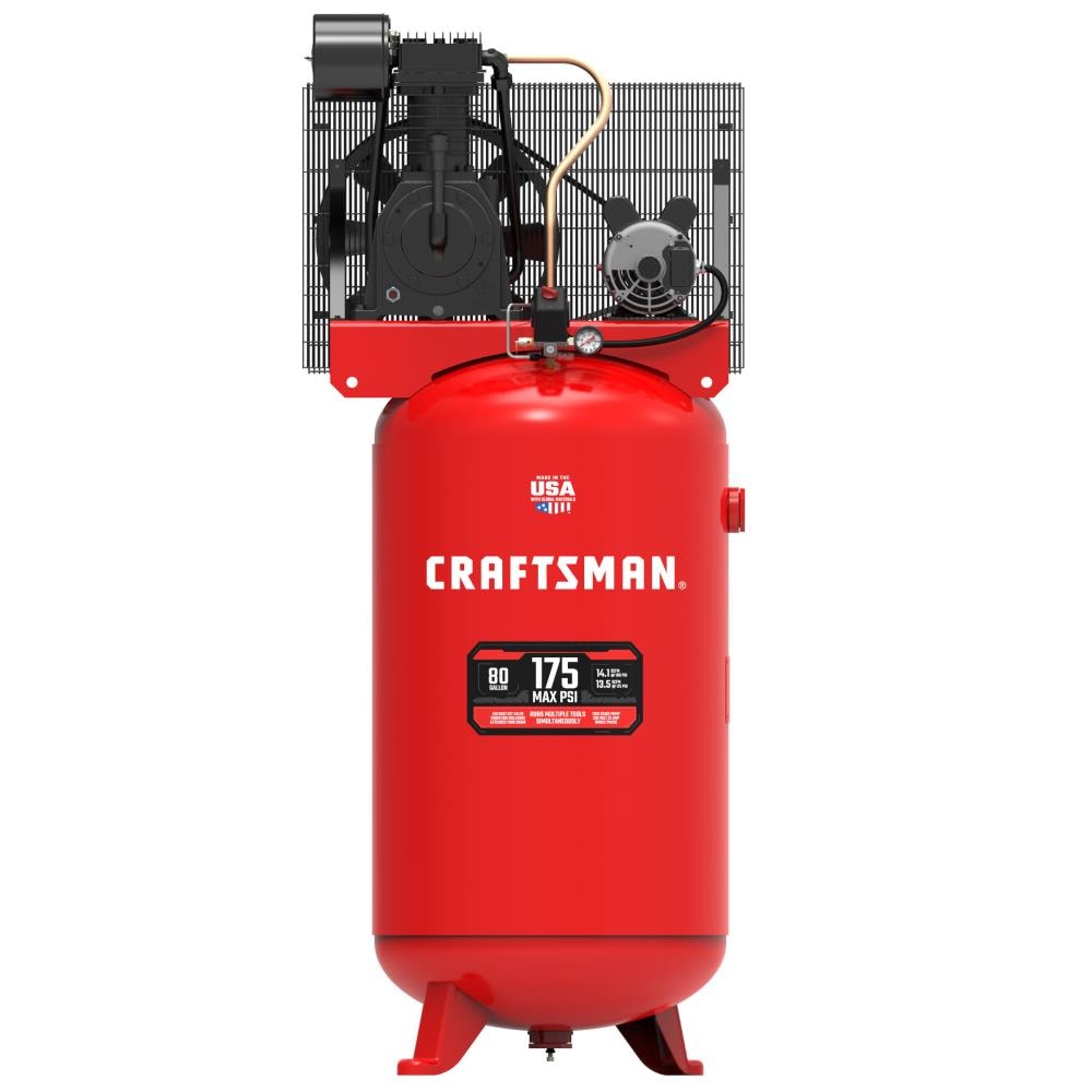 CRAFTSMAN 80-Gallon Electric 175 PSI Vertical Air Compressor with Accessories Included - Image 1