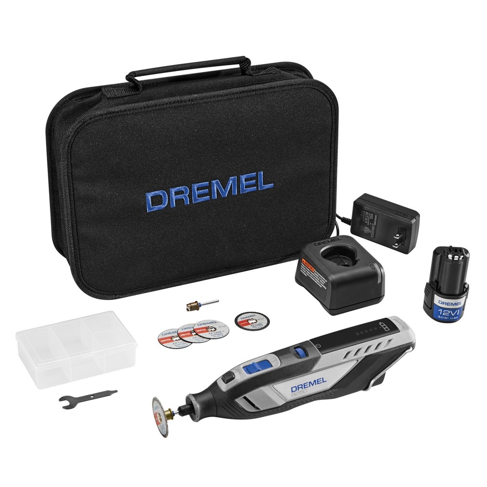 8250 12V Lithium-Ion Cordless Brushless Rotary Tool Kit with 5 Accessories and a Carrying Case - Image 1