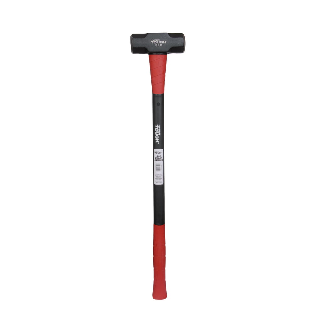 Hyper Tough 8lb Sledge Hammer with Double Injection Fiberglass 34" Handle - Image 1