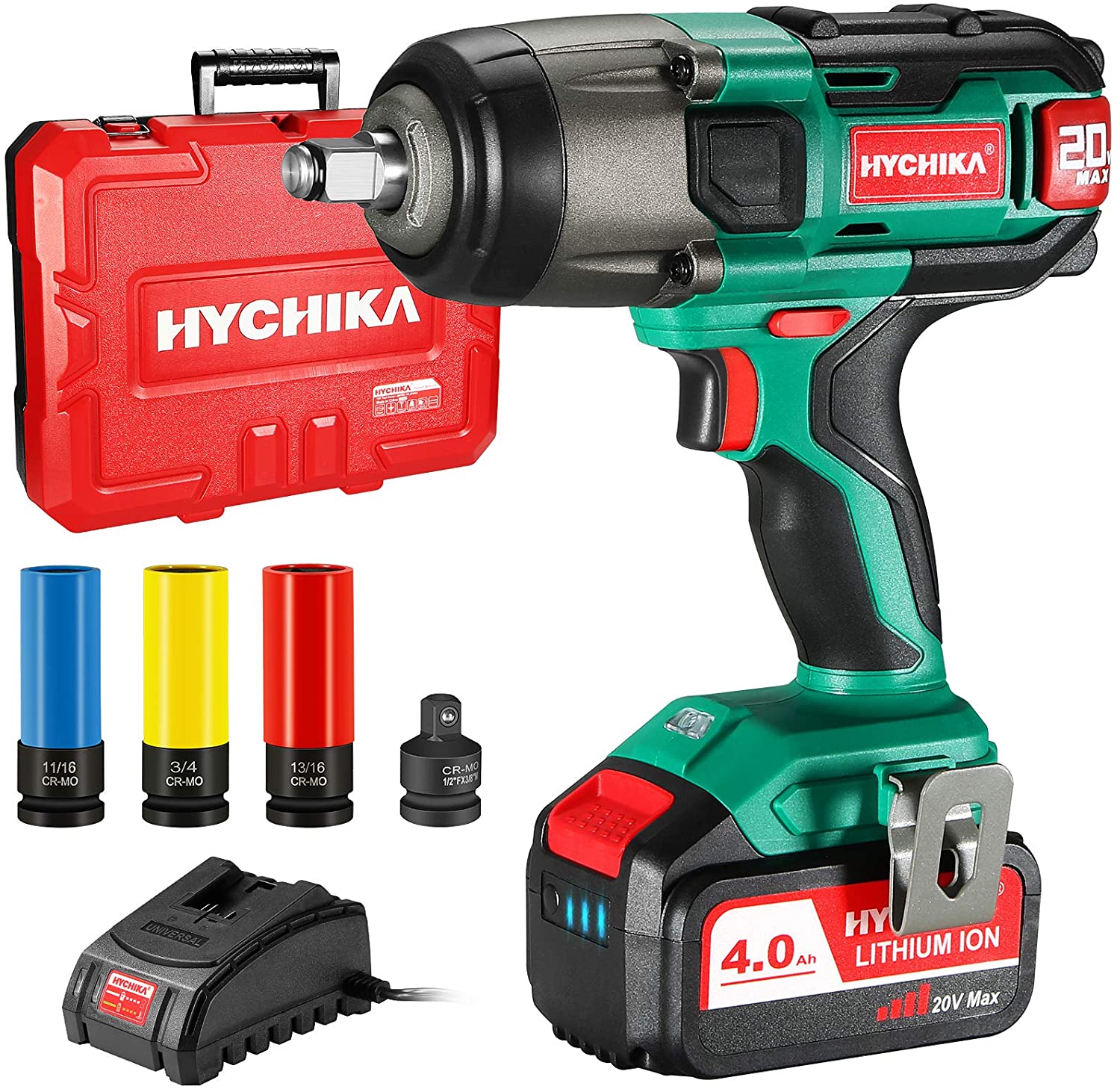 HYCHIKA 4-Amp 18-volt Variable Speed 1/2-in Drive Cordless Impact Wrench (Battery Included and Charger Included) - Image 1