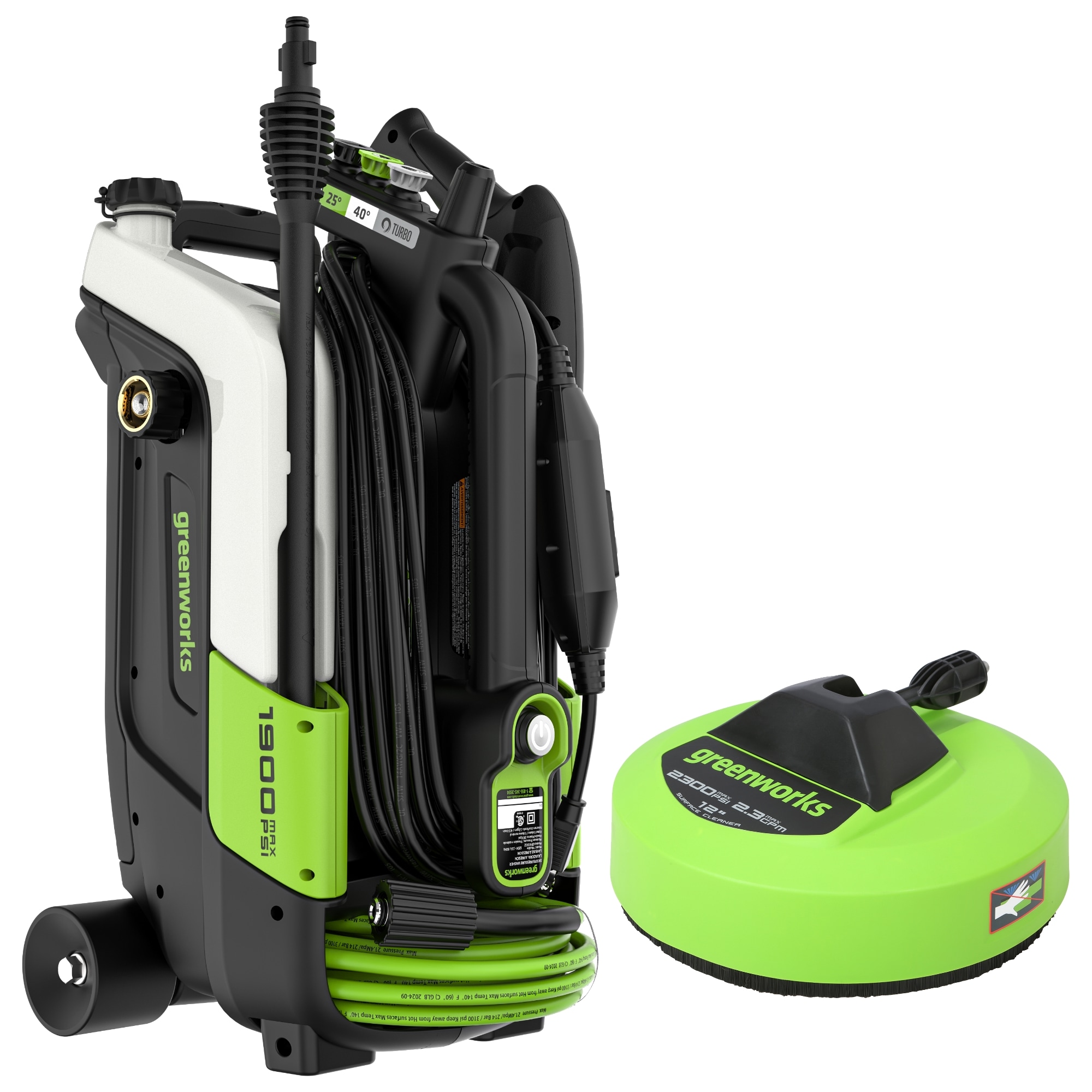 Greenworks 1900-PSI 1.2-GPM Cold Water Electric Pressure washer with 4 Spray Tips and Surface Cleaner - Image 1