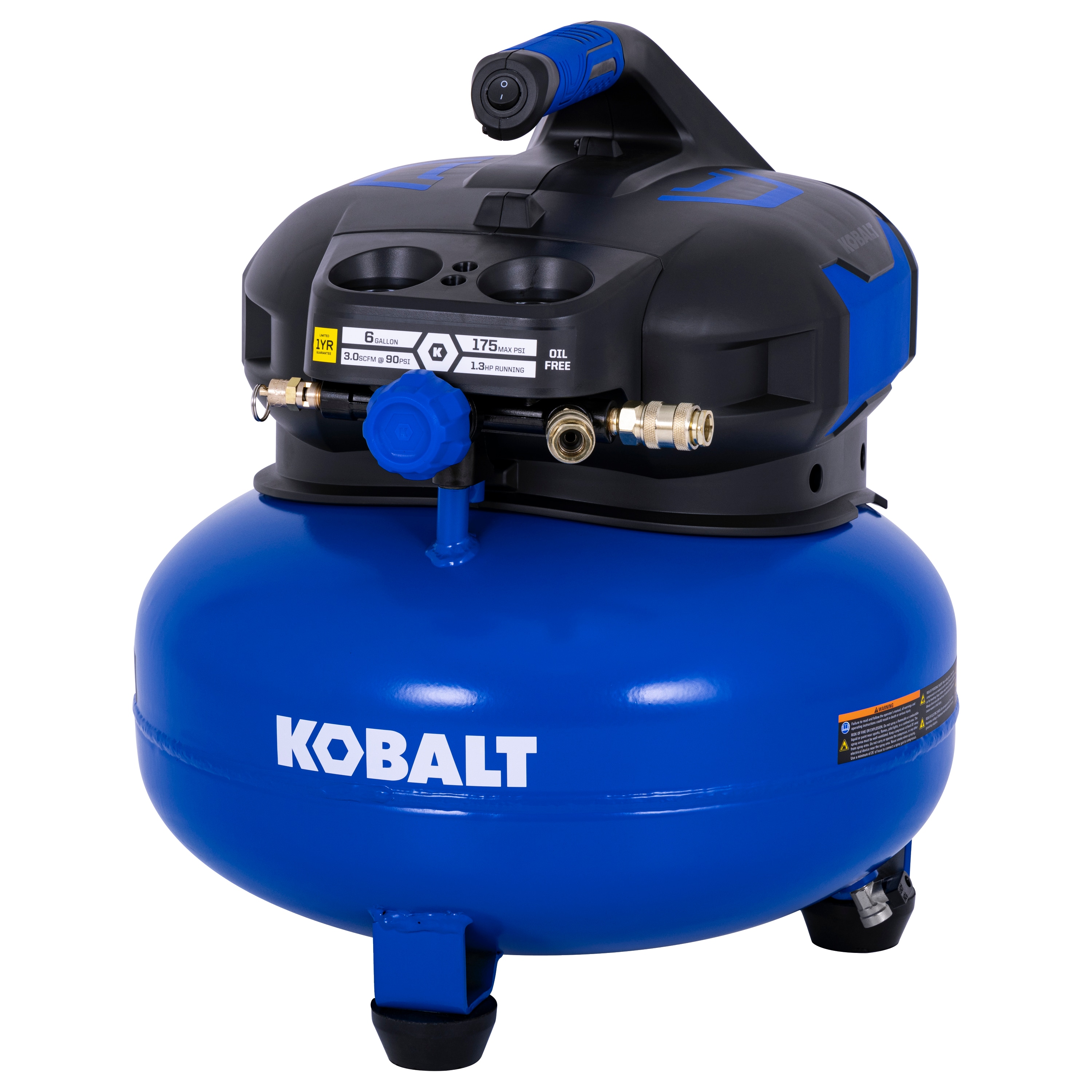 Kobalt 6-Gallon Portable Electric 175 PSI Pancake Air Compressor - Image 1