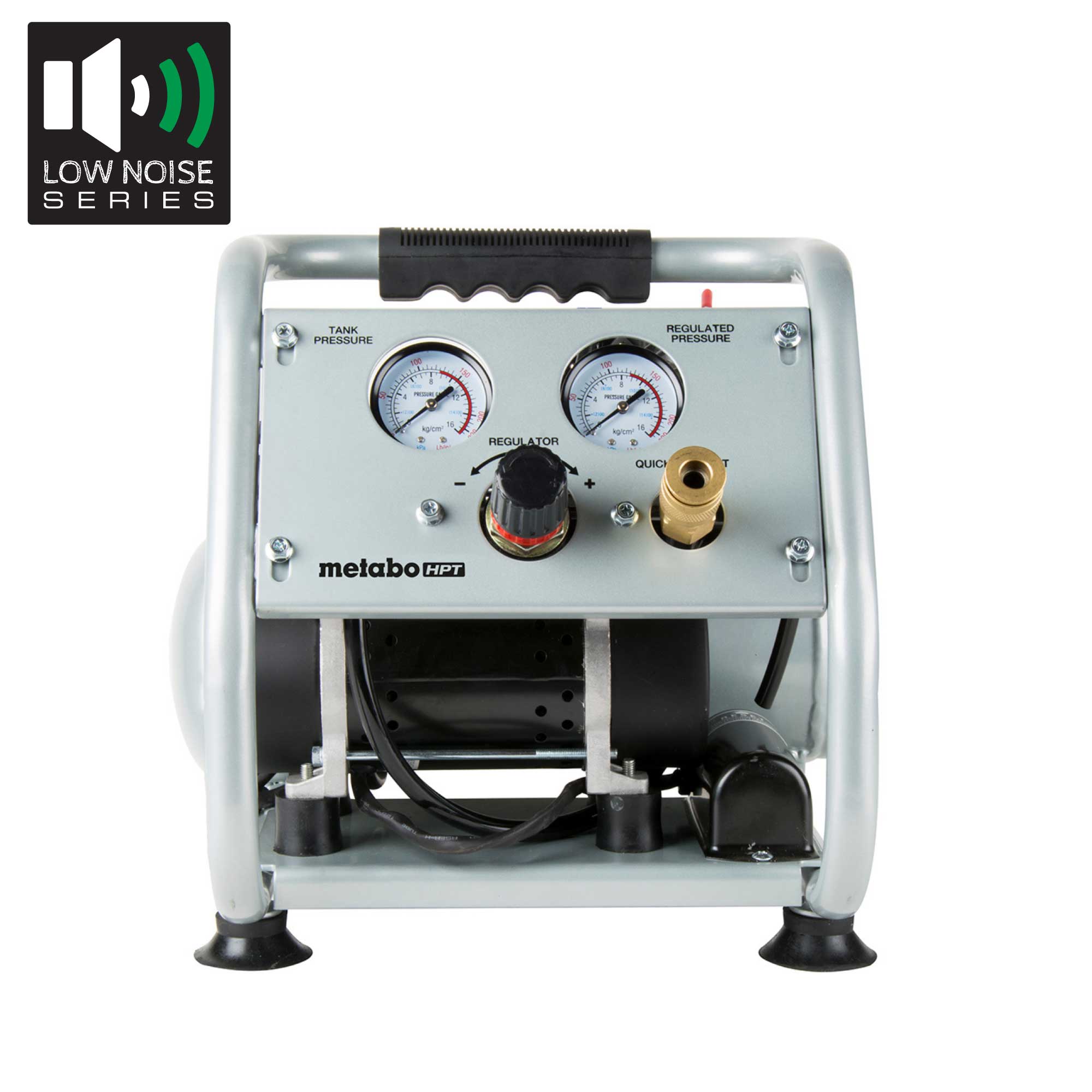 Metabo HPT Quiet Air Compressor, Portable 1 Gallon Oil-Free Air Compressor, Ultra-Quiet Operation at 59 dB, Universal Quick Coupler for Fast Tool Changes, Compact and Lightweight, EC28M - Image 1