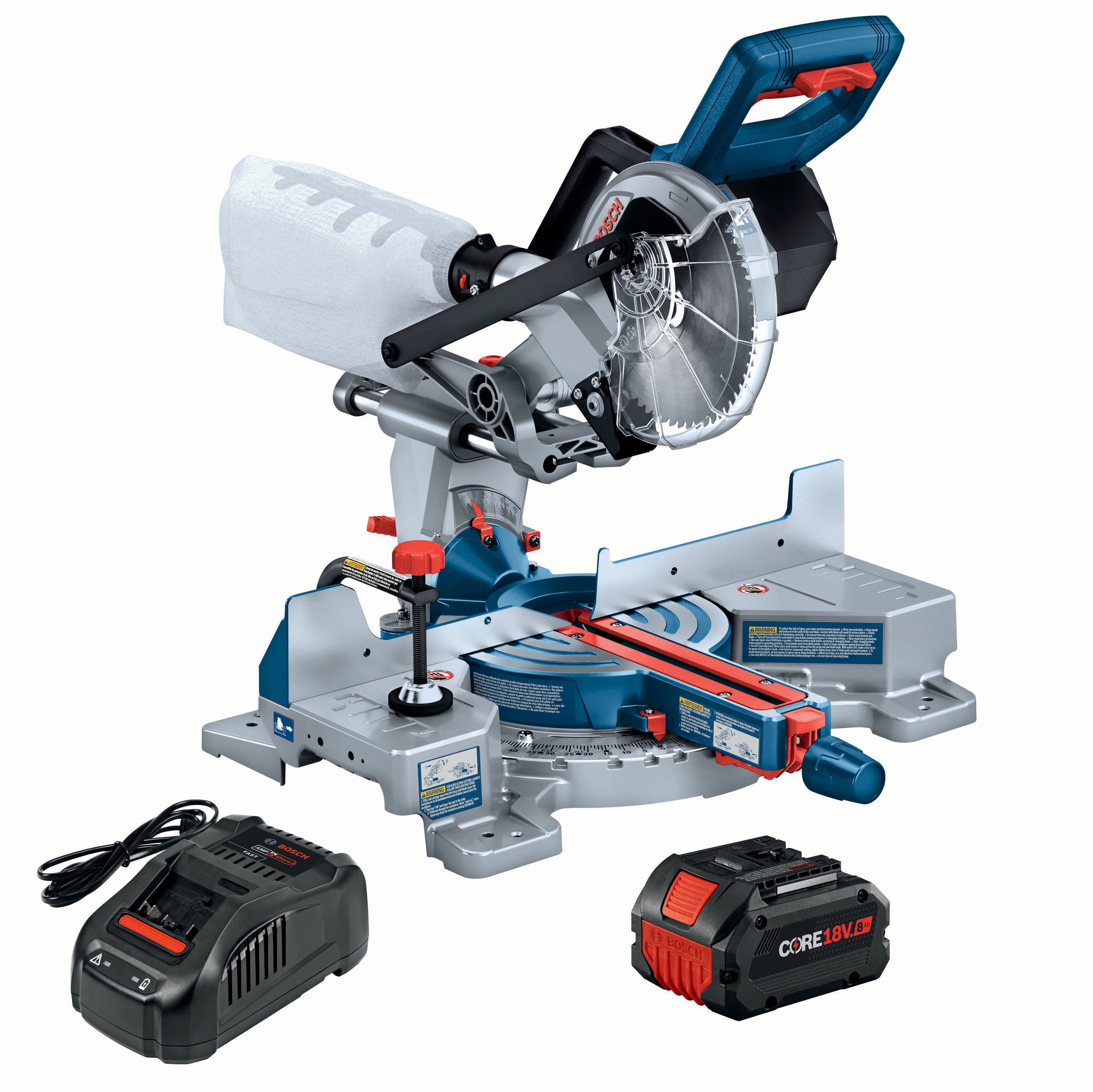 Bosch 7-1/4-in 8-Amp 18-volt Single Bevel Sliding Compound Cordless Miter Saw ( Battery Included ) - Image 1