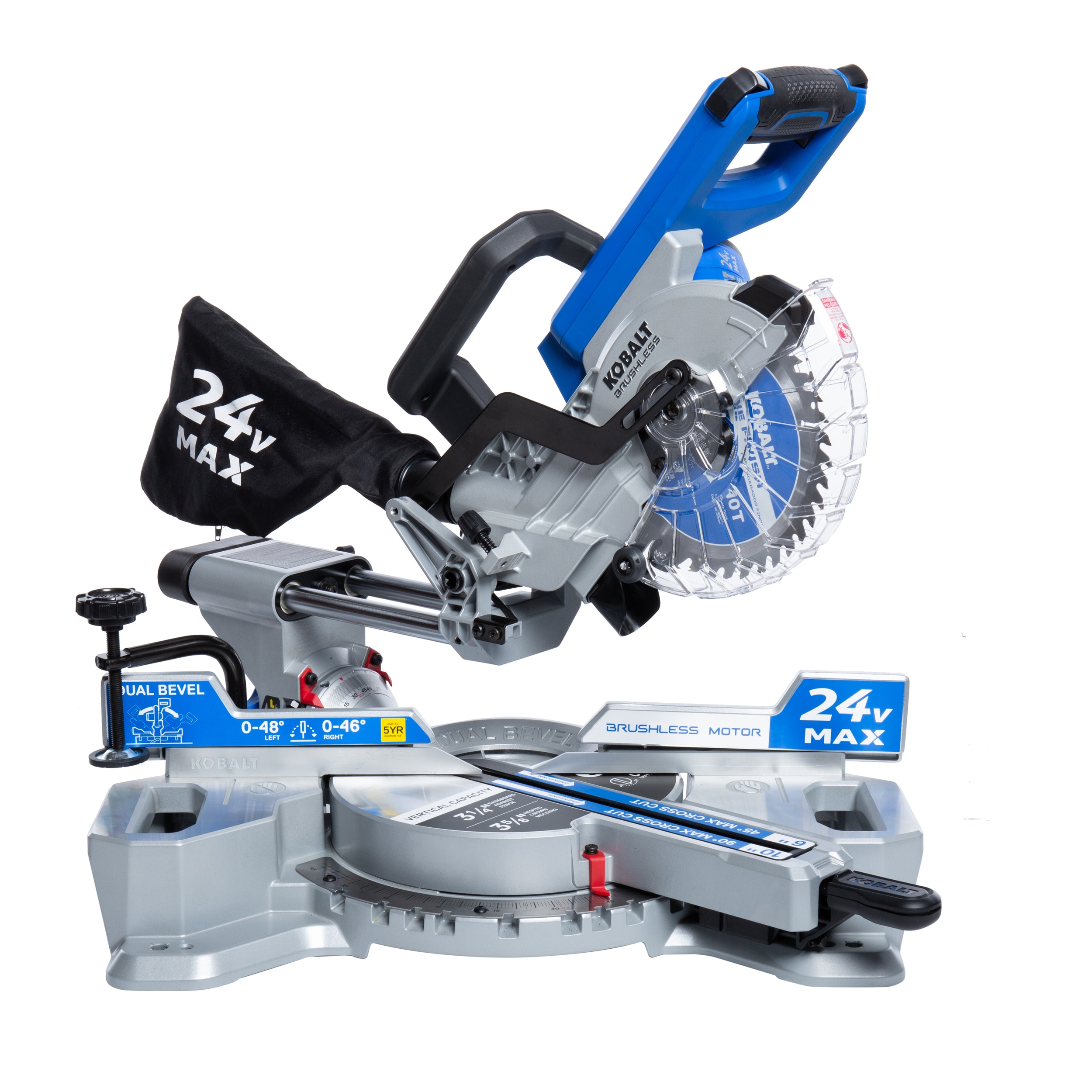 Kobalt 7-1/4-in 24-volt Dual Bevel Sliding Compound Cordless Miter Saw - Image 1