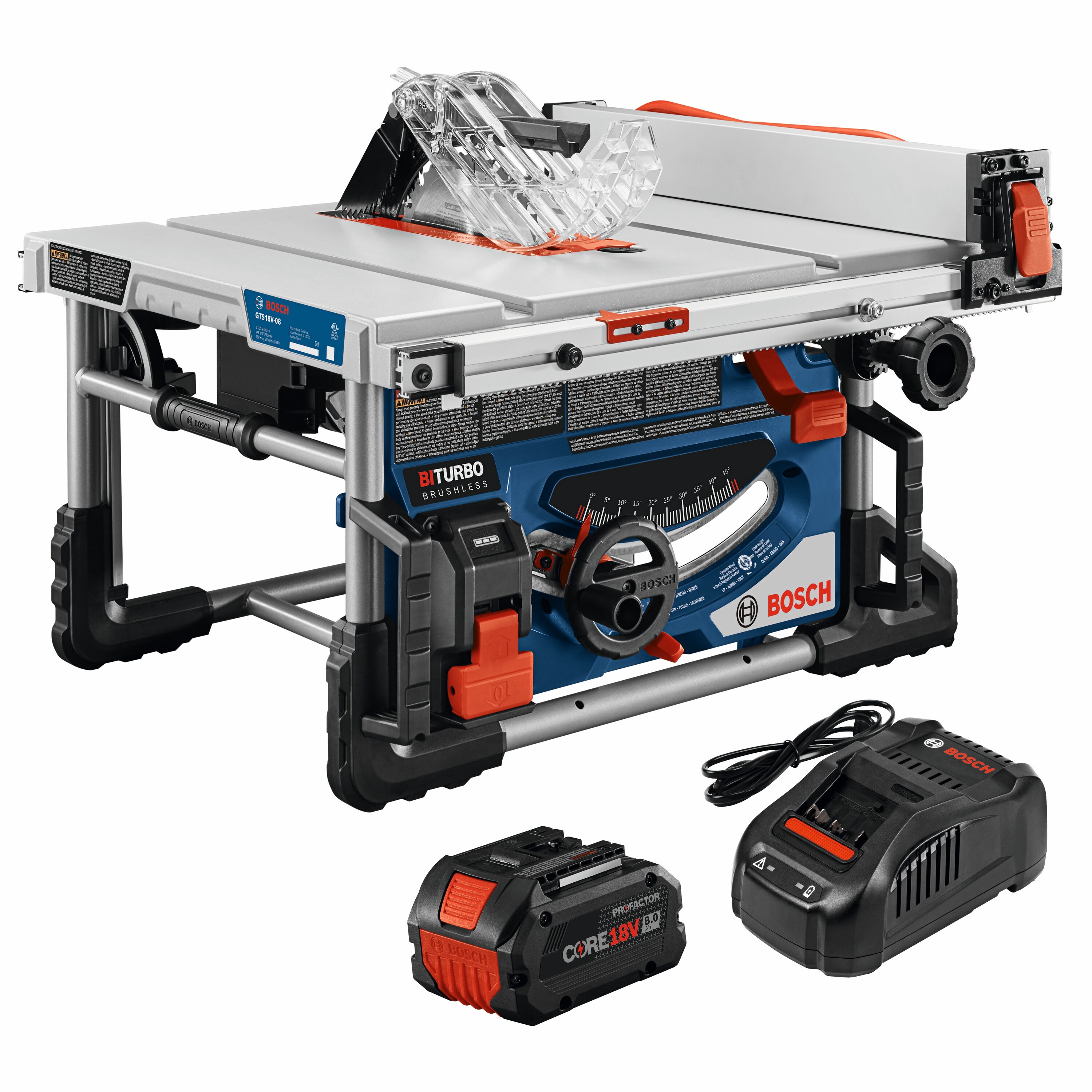 Bosch PROFACTOR 18V 8 1/4in Portable Table Saw Kit with 1 CORE18V 8.0 Ah PROFACTOR Performance Battery - Image 1
