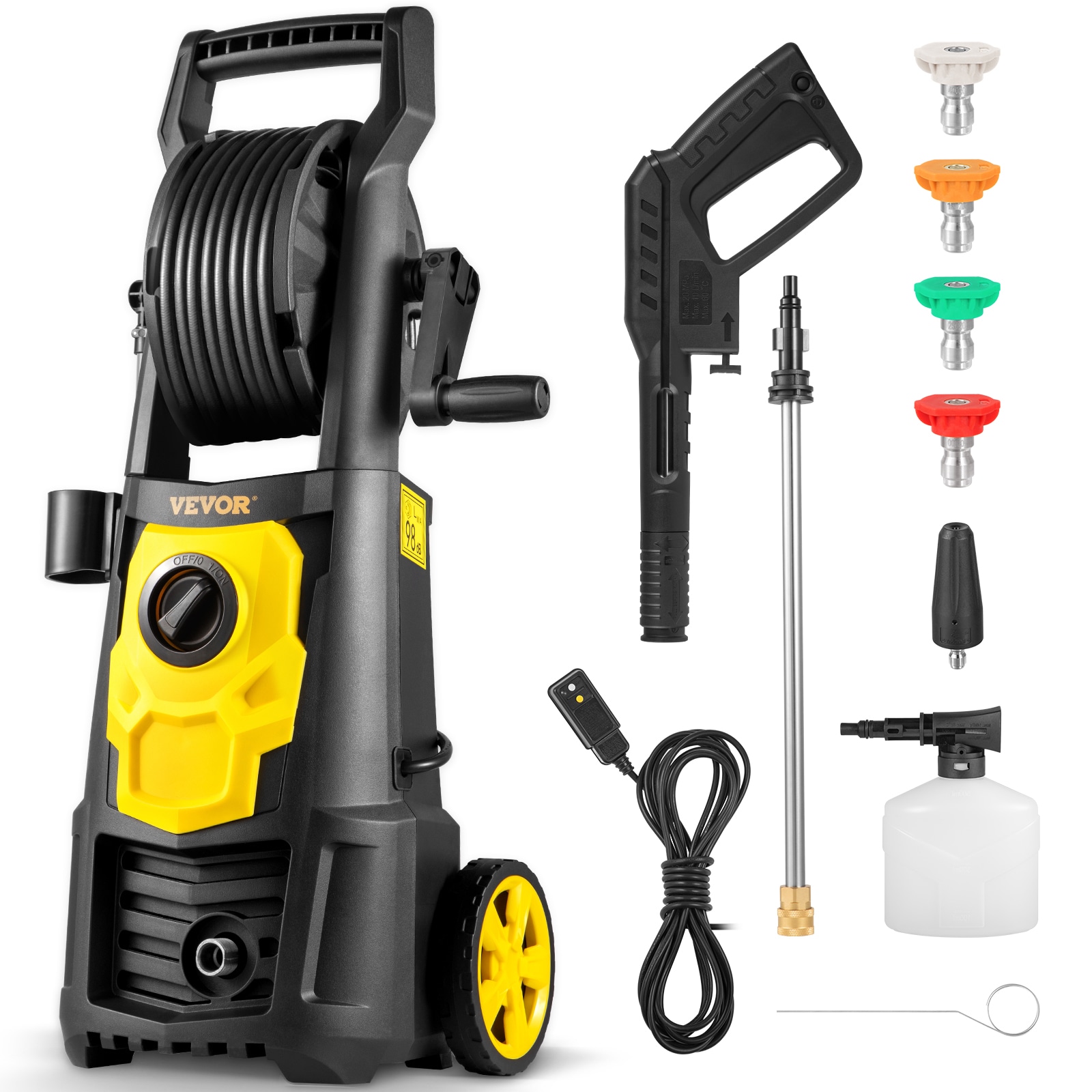 VEVOR Electric Power Washer 2000-PSI 1.65-GPM Cold Water Electric Pressure washer with 5 Spray Tips - Image 1