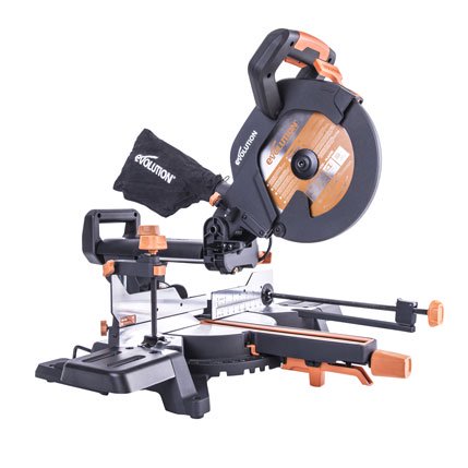 Evolution Power Tools 10-Inch Multi-material Compound Sliding Miter Saw, R255SMS+ - Image 1