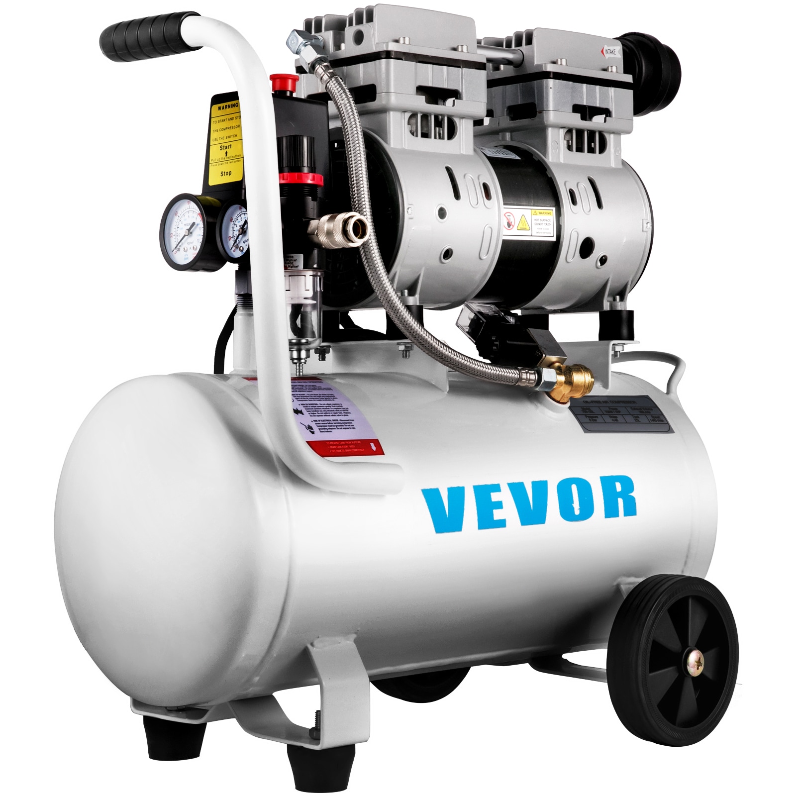 VEVOR 6.6-Gallon Portable Electric 115 PSI Vertical Air Compressor with Accessories Included - Image 1
