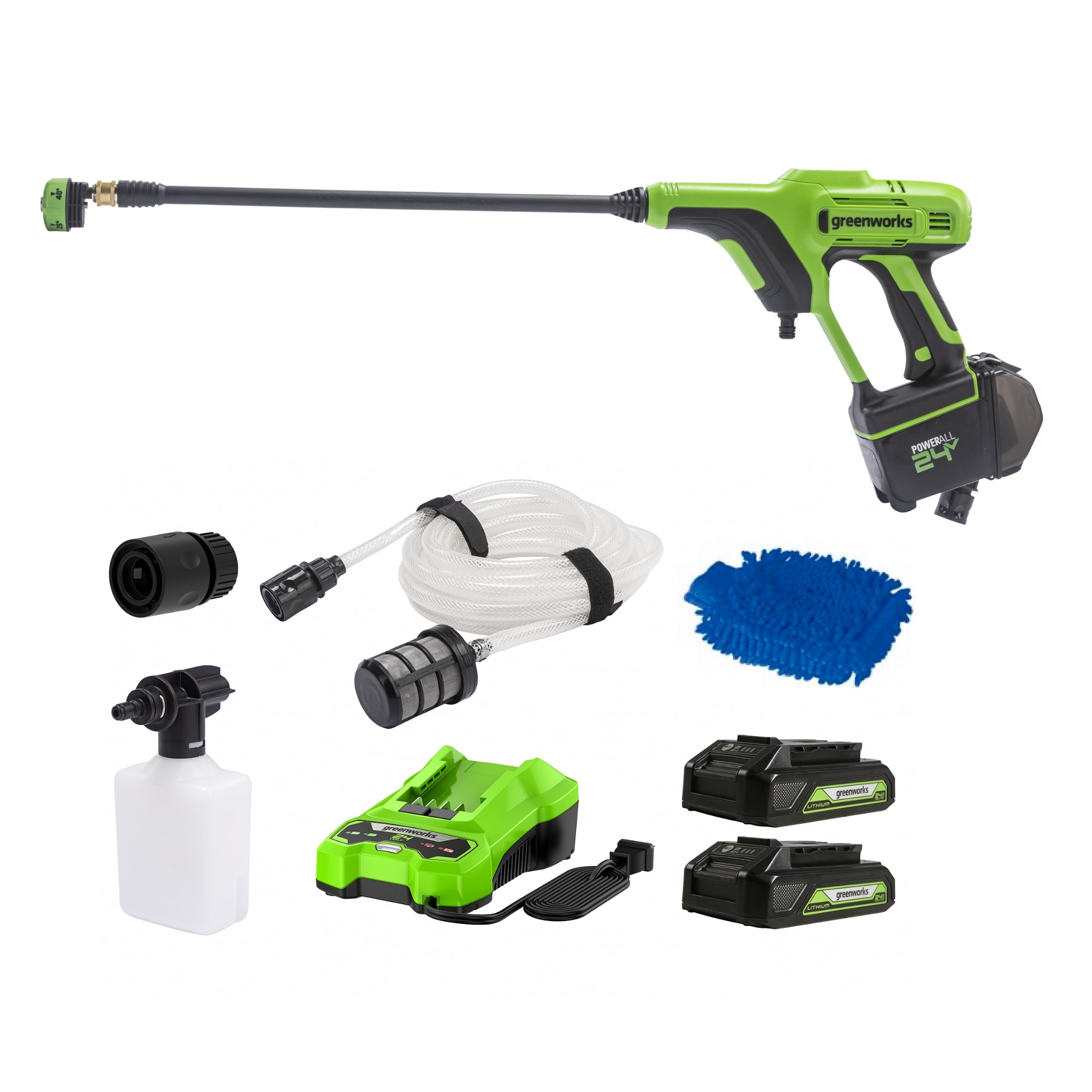 Greenworks 24V Hand-Held Brushless 600-PSI 0.8-GPM Cold Water Battery Outdoor power cleaner with 5 Spray Tips 2 Ah (Battery Included) (Charger Included) - Image 1