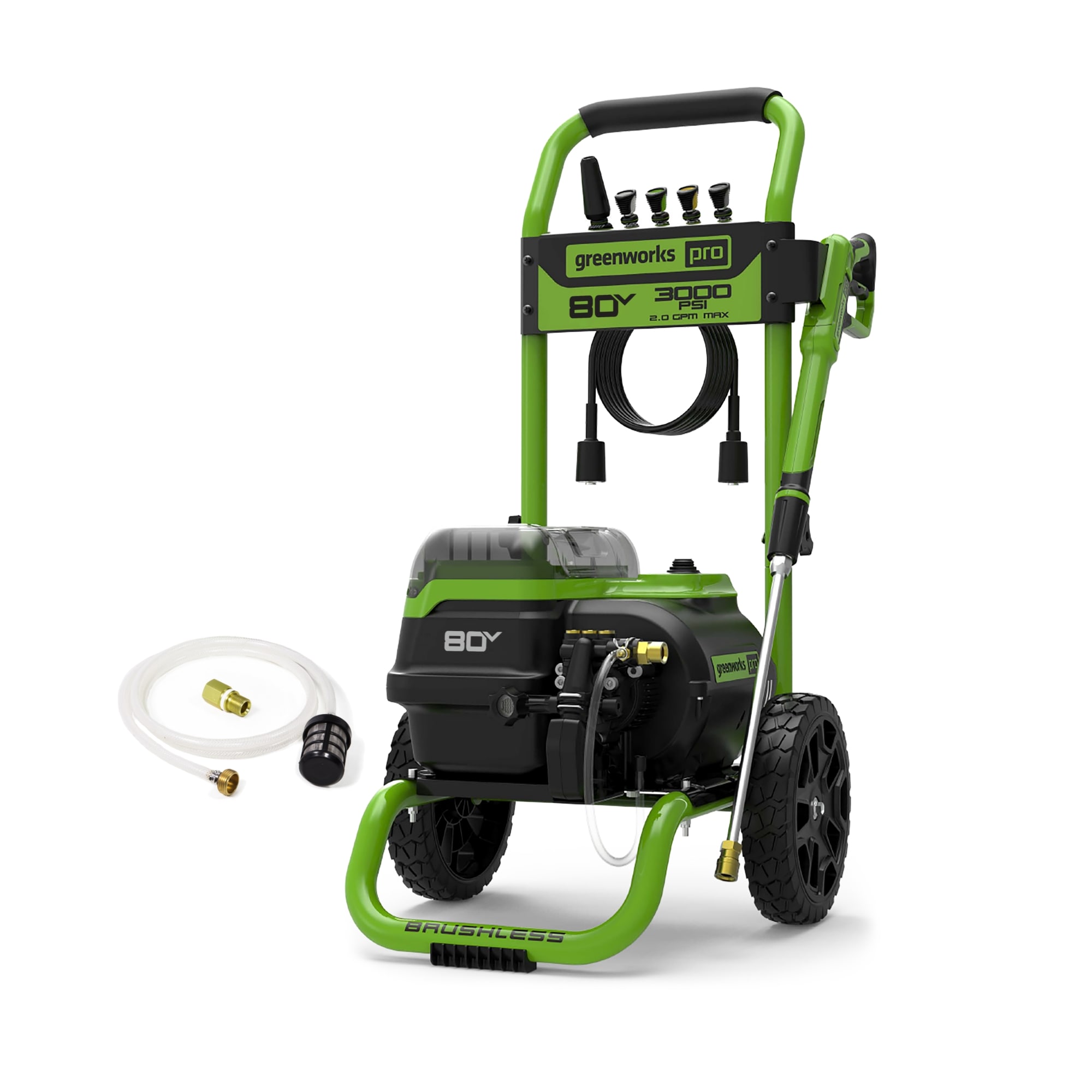Greenworks Pro 3000-PSI 2-GPM Cold Water Battery Pressure washer with 5 Spray Tips - Image 1