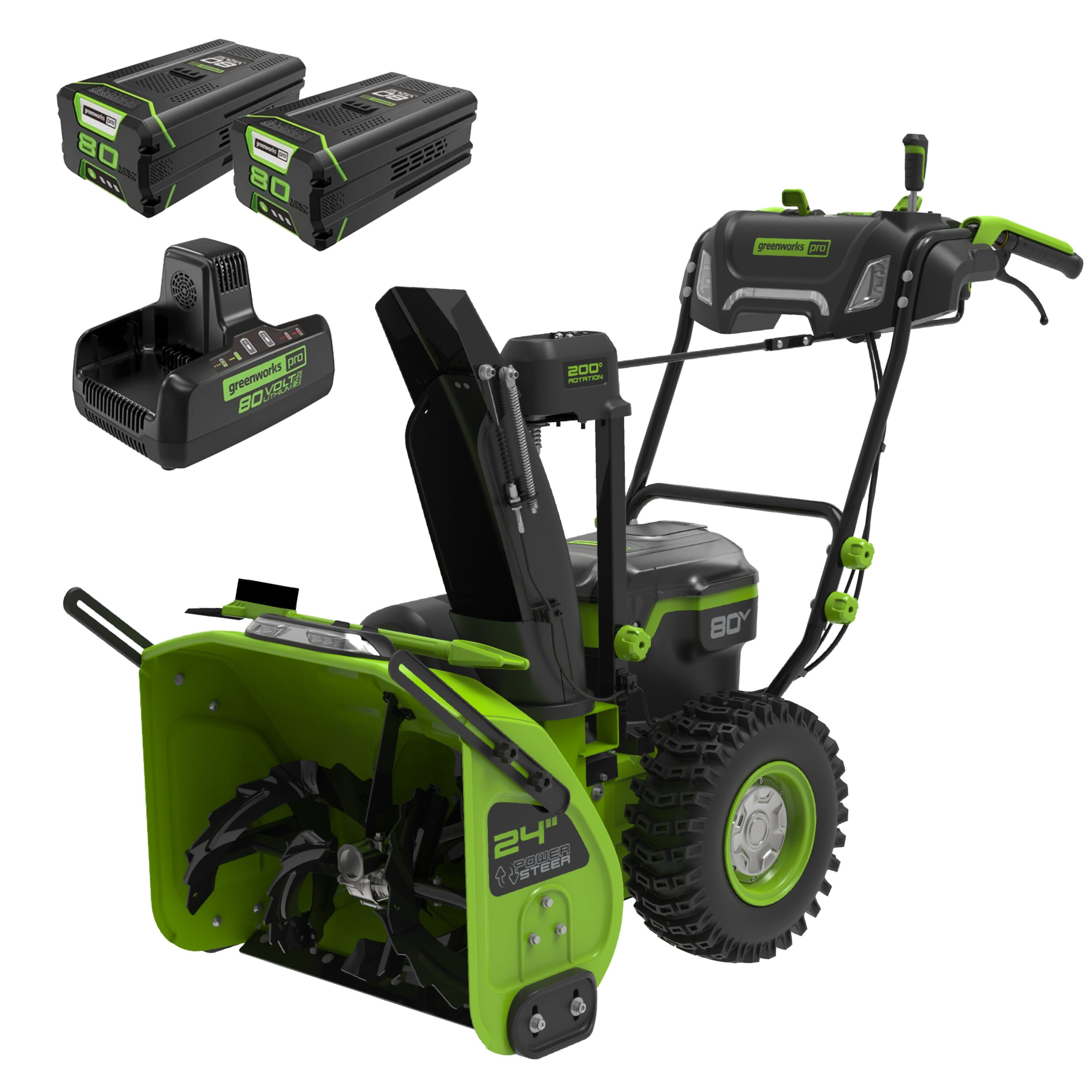 Greenworks Pro 80-volt 24-in Two-stage Self-propelled Battery Snow Blower (Battery Included) (Charger Included) - Image 1