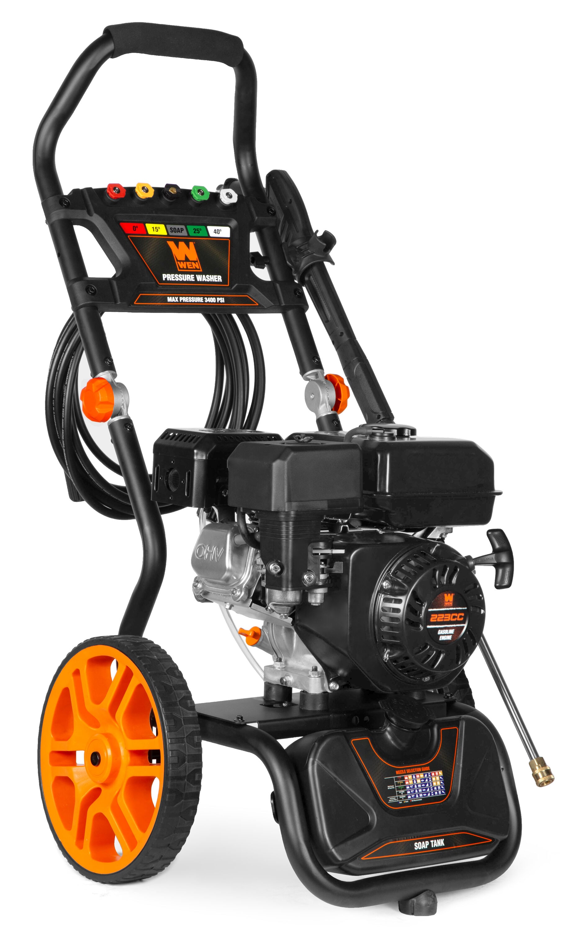 WEN 3400-PSI 2.7-GPM Cold Water Gas Pressure washer with 5 Spray Tips - Image 1