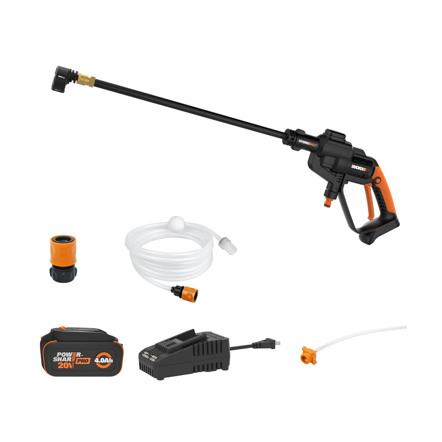 WORX Power Share 4.0Ah Hydroshot 320-PSI 0.53-GPM Cold Water Battery Pressure washer with 1 Spray Tips 4 Ah (Battery Included) (Charger Included) - Image 1