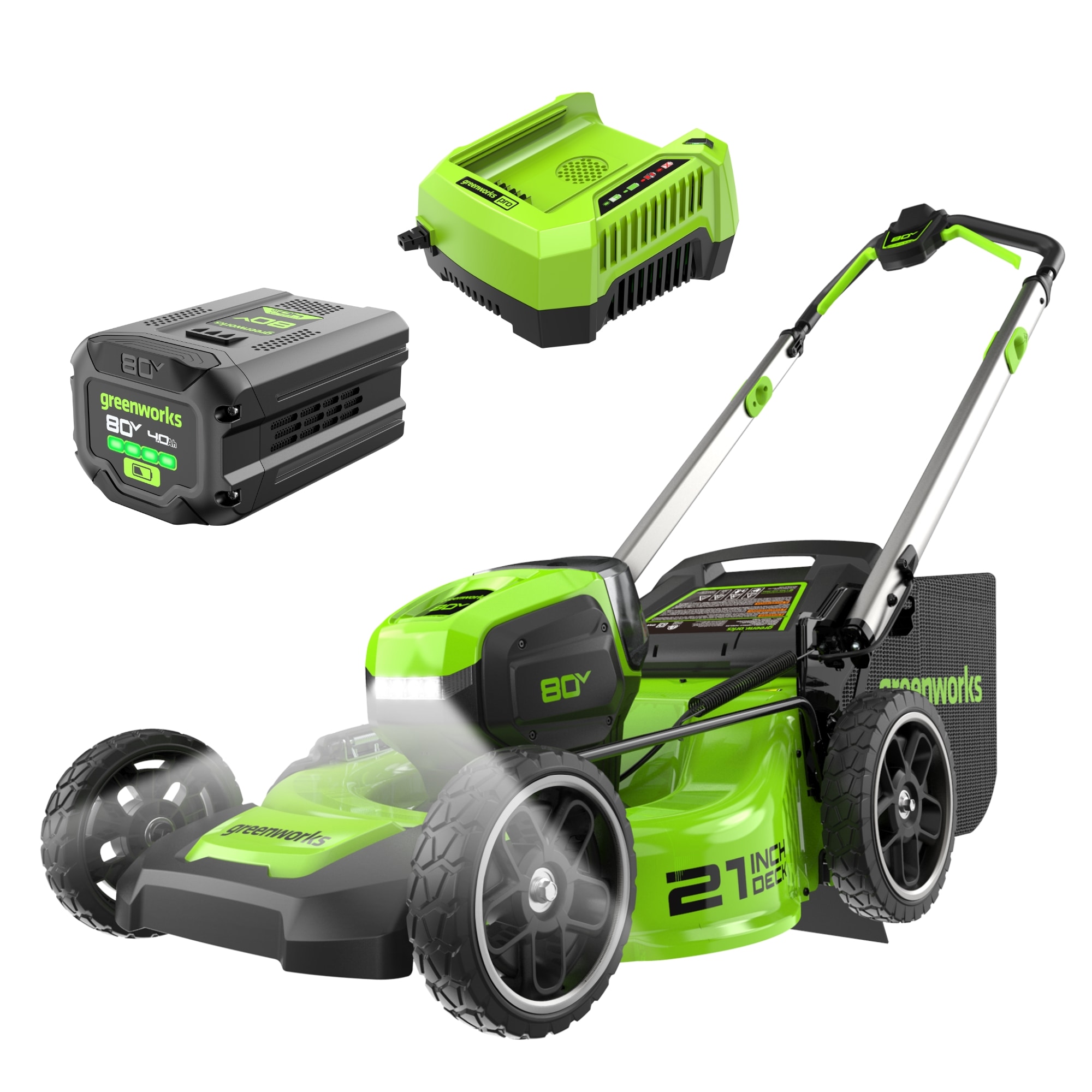 Greenworks 80-volt, 21-in Push Battery Walk Mower with (1) 4 Ah Battery & Charger Included - Image 1