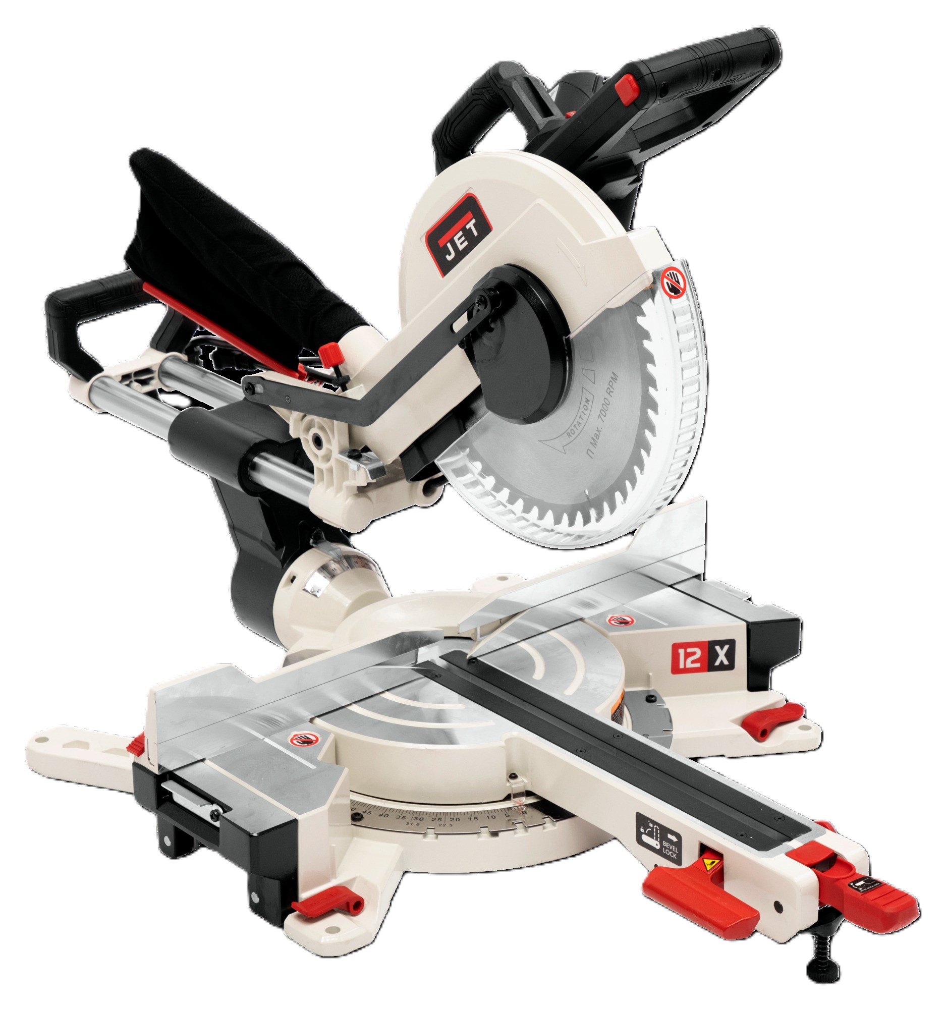 JET 12-Inch Sliding Dual-Bevel Compound Miter Saw, 1Ph 115V (Model JMS-12X) - Image 1