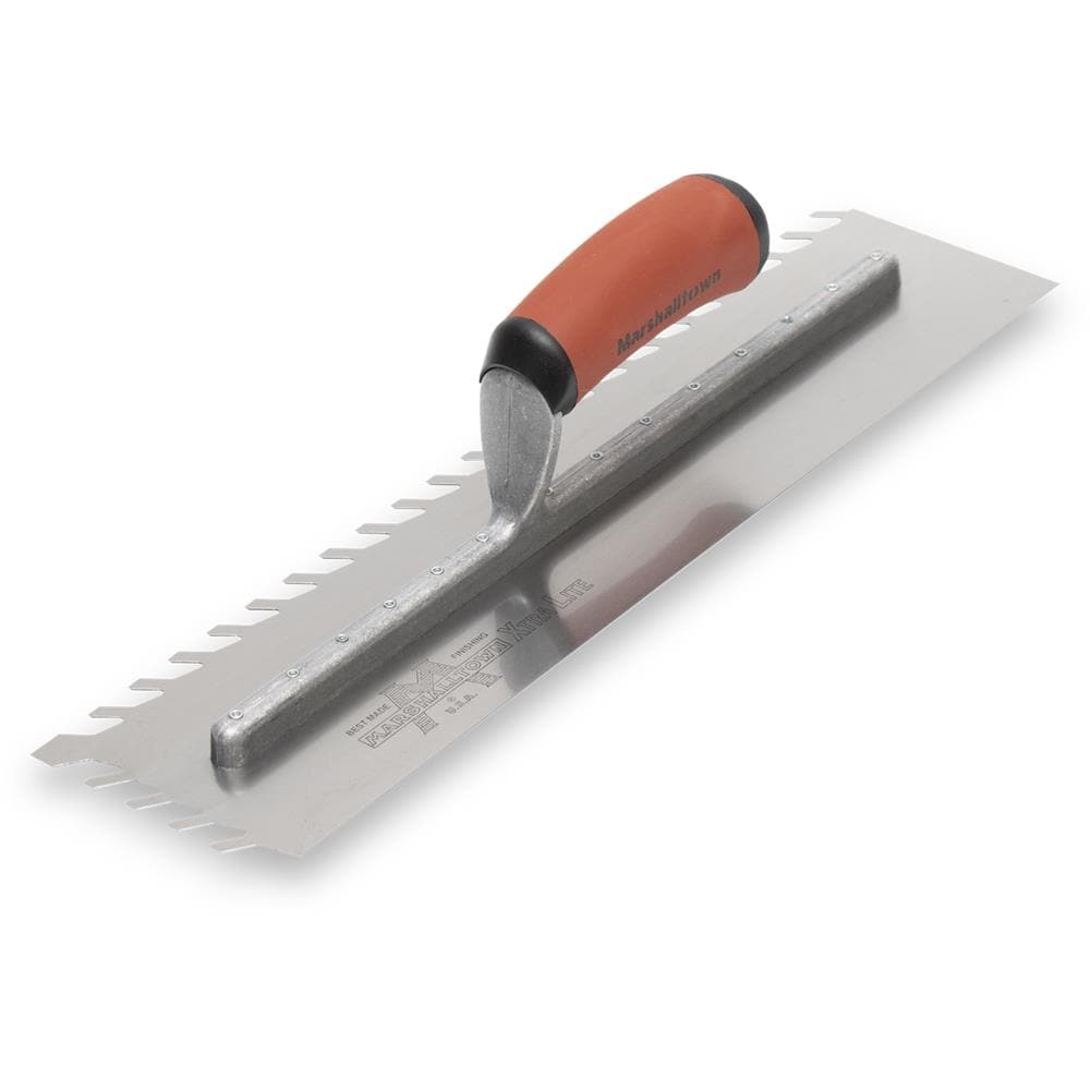 Marshalltown 1/2-in x 1/2-in x 1/2-in Ground Steel Ceramic Floor Trowel - Image 1