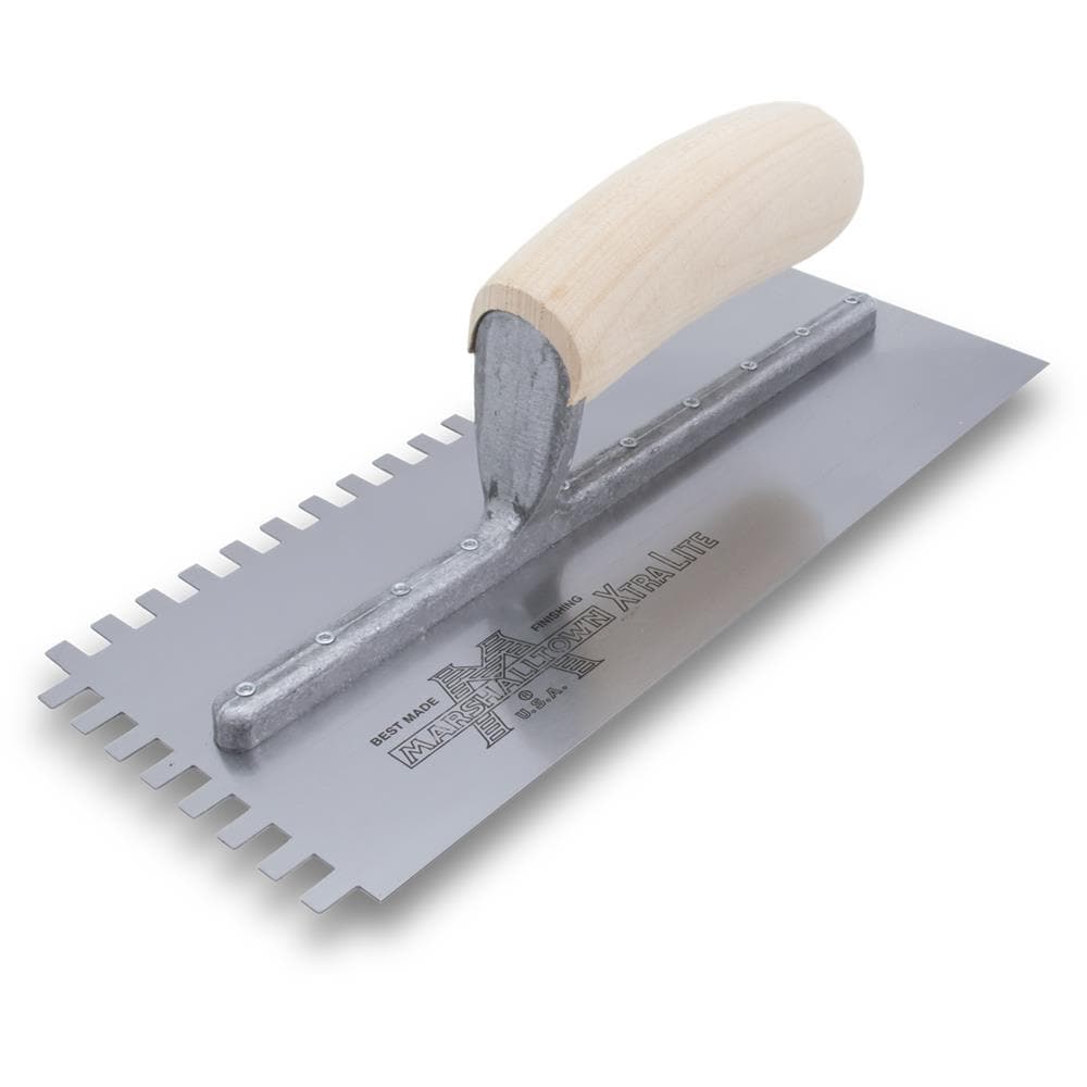 Marshalltown 1/4-in x 3/8-in x 1/4-in Ground steel Square notch Ceramic Floor Trowel - Image 1