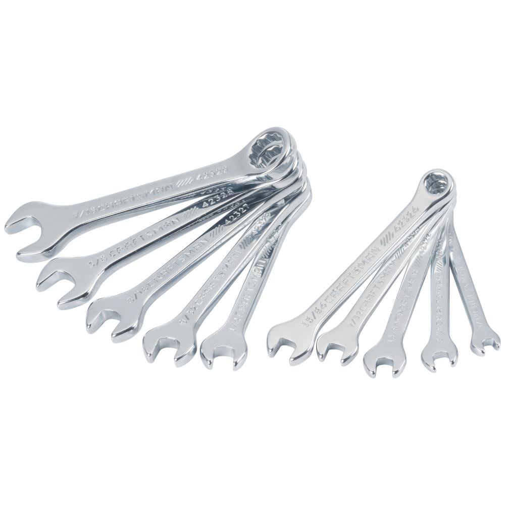 CRAFTSMAN 10 -Piece Set 12-point Standard (SAE) Standard Combination Wrench Includes Soft Case - Image 1
